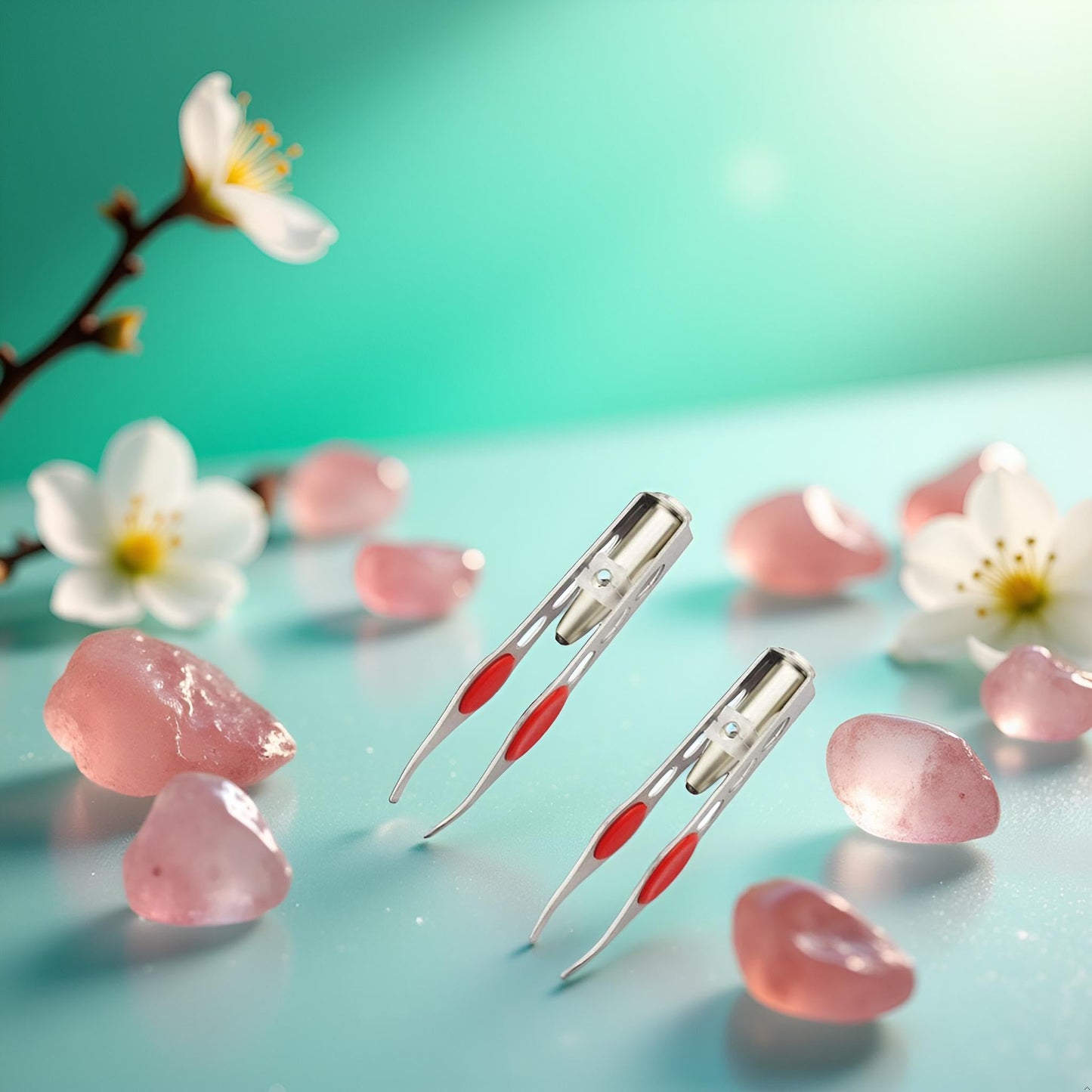 2Pcs Silver Tweezer With LED Light For Hair Removal Makeup Tool Eyebrow Eyelash for Women Facial Hair, Lash Trimmer, Hair Tweezers, Ingrown For Tweezer, Women's Hair Removal Tweezers