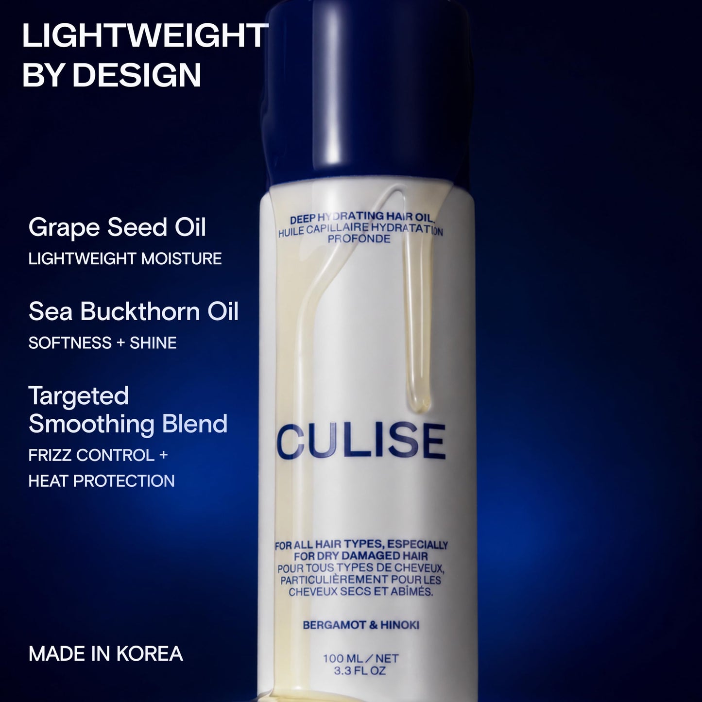 CULISE Korean Hair Oil for Dry Hair, Frizz Control, Shine & Heat Protectant
