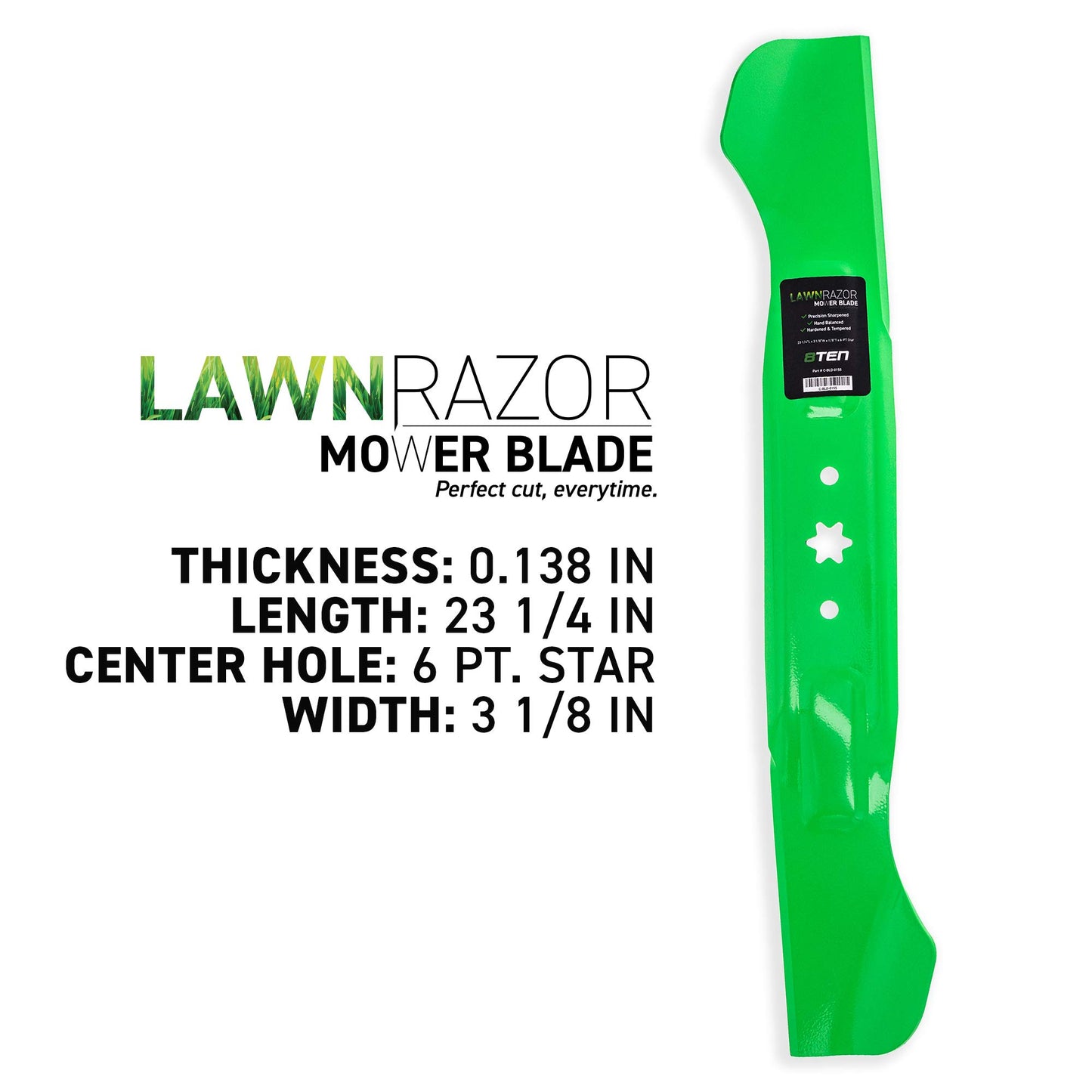 8TEN LawnRAZOR Blade Set for MTD Cub Cadet RZT L46 46 inch 942-04290 942-04244 742-04244 942-04244A (Notched High Lift)