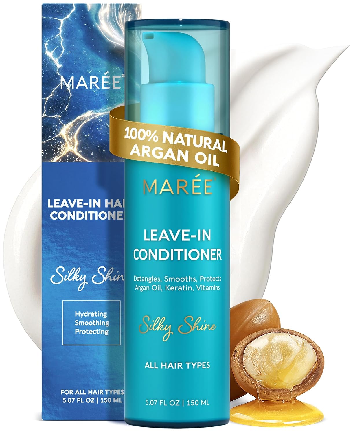 Leave-In Conditioner for Dry Damaged Hair - Glossy Finish for Curly & Color-Treated Hair