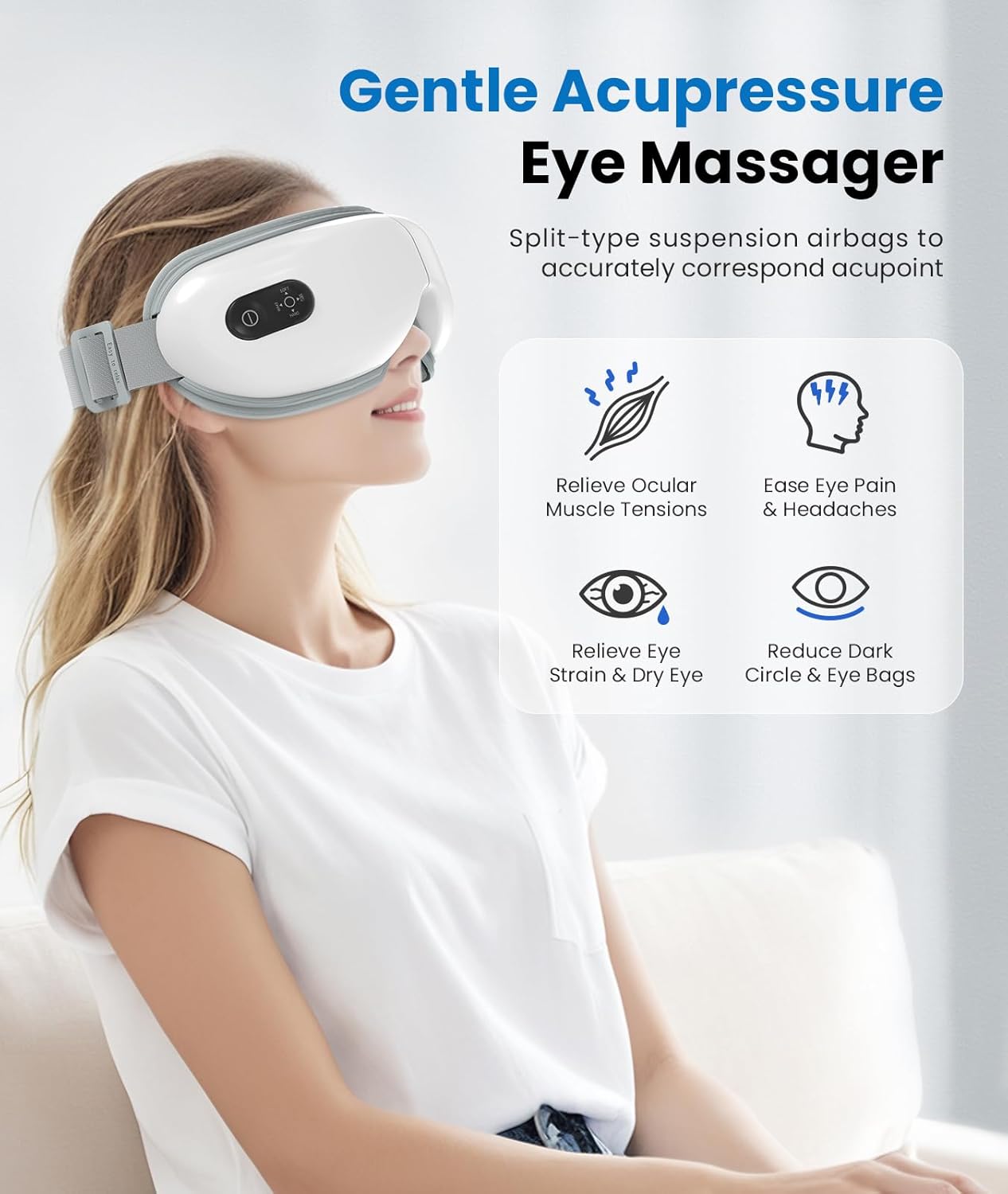 VANI Eyeliber 2 Plus Eye Massager - Heated Eye Mask for Migraines & Eye Strain Relief | Perfect Gift for Him & Her