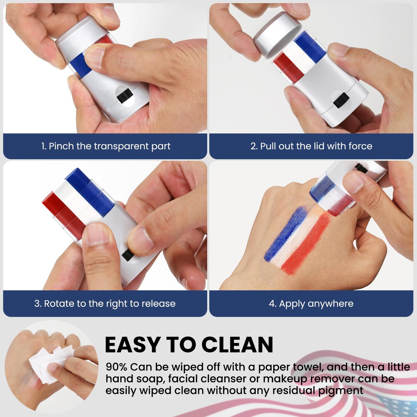 3-Color Face Paint Stick