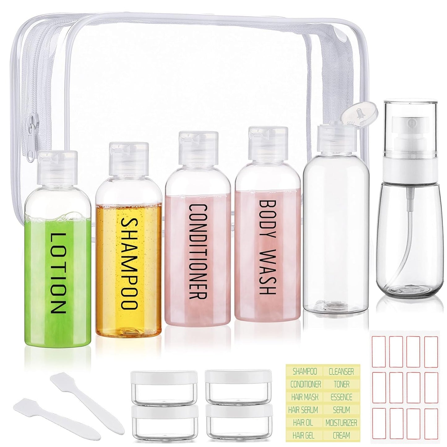 Travel Bottles for Toiletries - TSA Approved 10 Pack | Leak Proof 3.4oz Squeeze Containers - Brown
