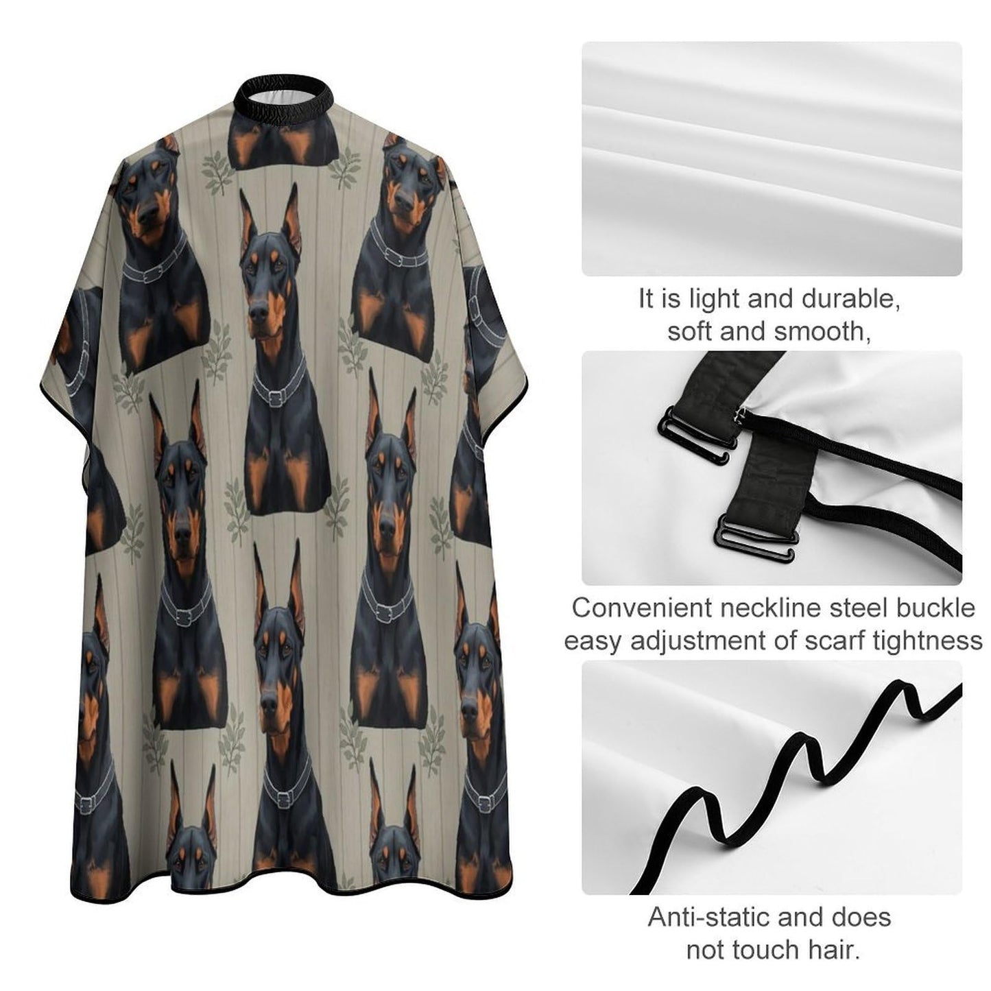Fashion Hair Cutting Barber Cape, Professional Haircut Salon Cape for Men Women German Doberman Pinscher