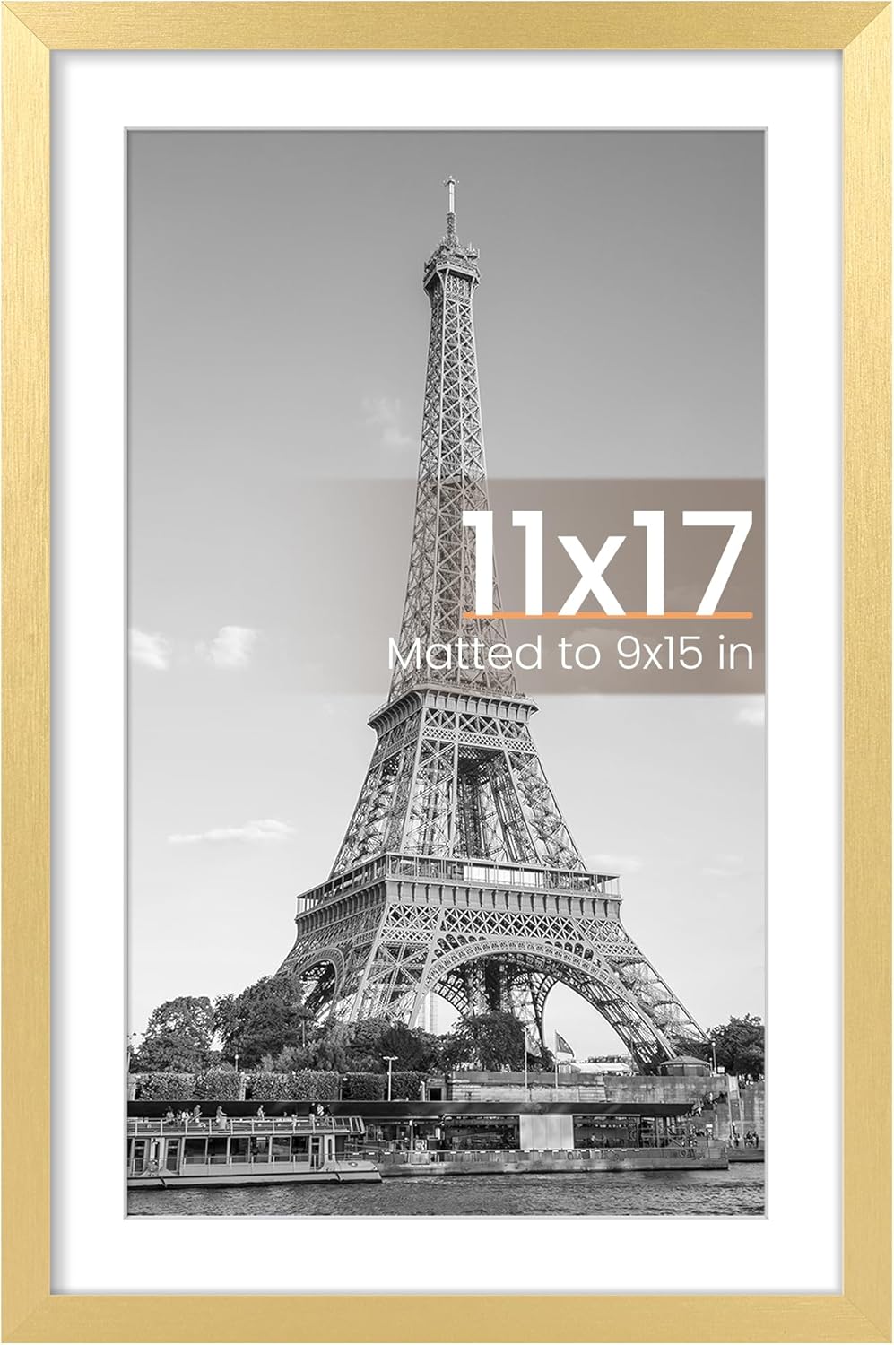 Upsimples 11x14 Picture Frame - Display 8x10 Photos with Mat or 11x14 Without Mat | Black Wall Hanging Frame