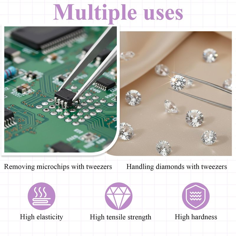 3 Pcs Straight Pointed Tip Tweezers, Needle Nose Tweezer for Craft, Pointed Precision Tweezers for Eyebrows Stainless Steel Eyelash Tweezer for Eyelash Extensions Blackhead Hair Eyebrow Removal