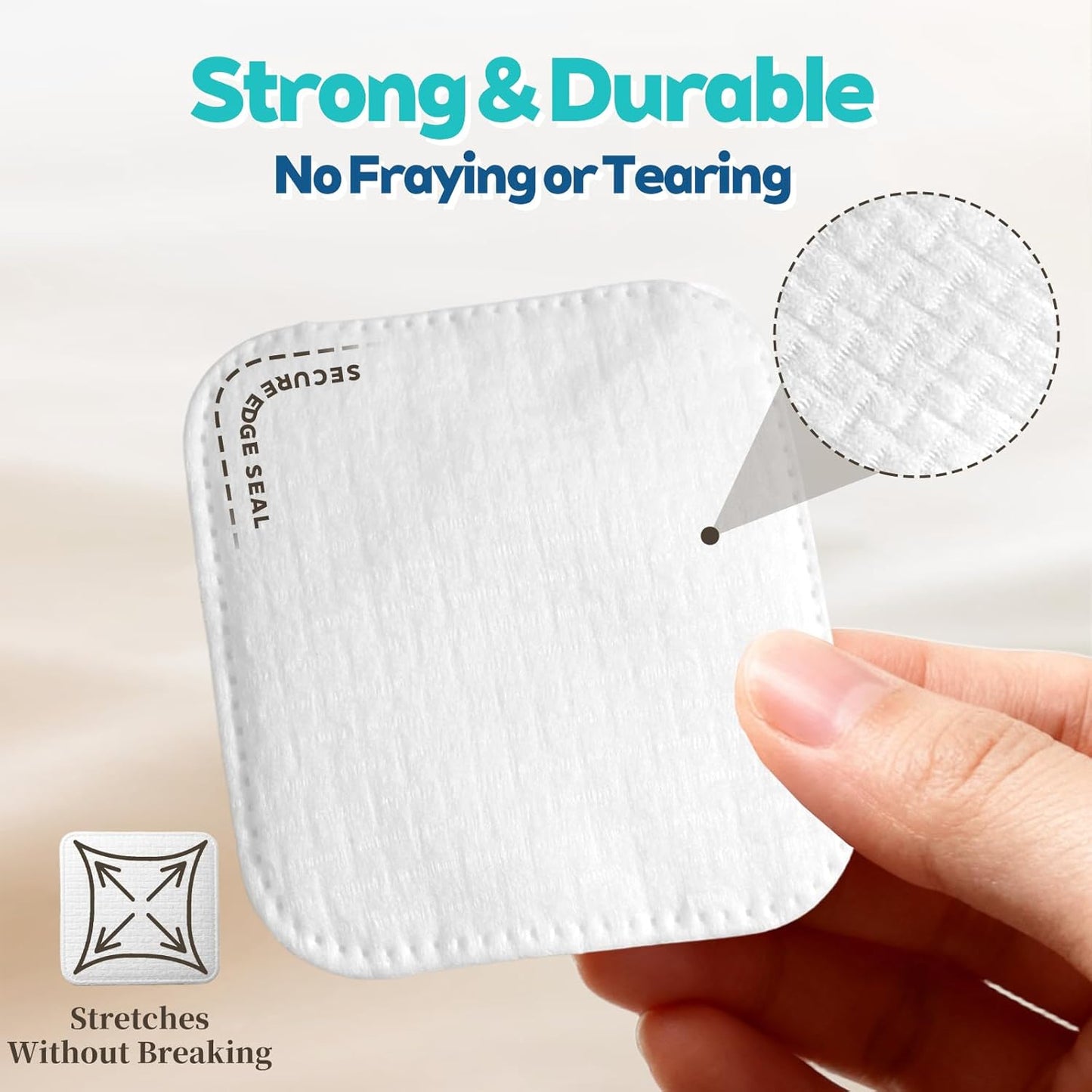 Large Cotton Pads for Face - Lint-Free, Triple-Layer Makeup Remover Rounds | 70 Count