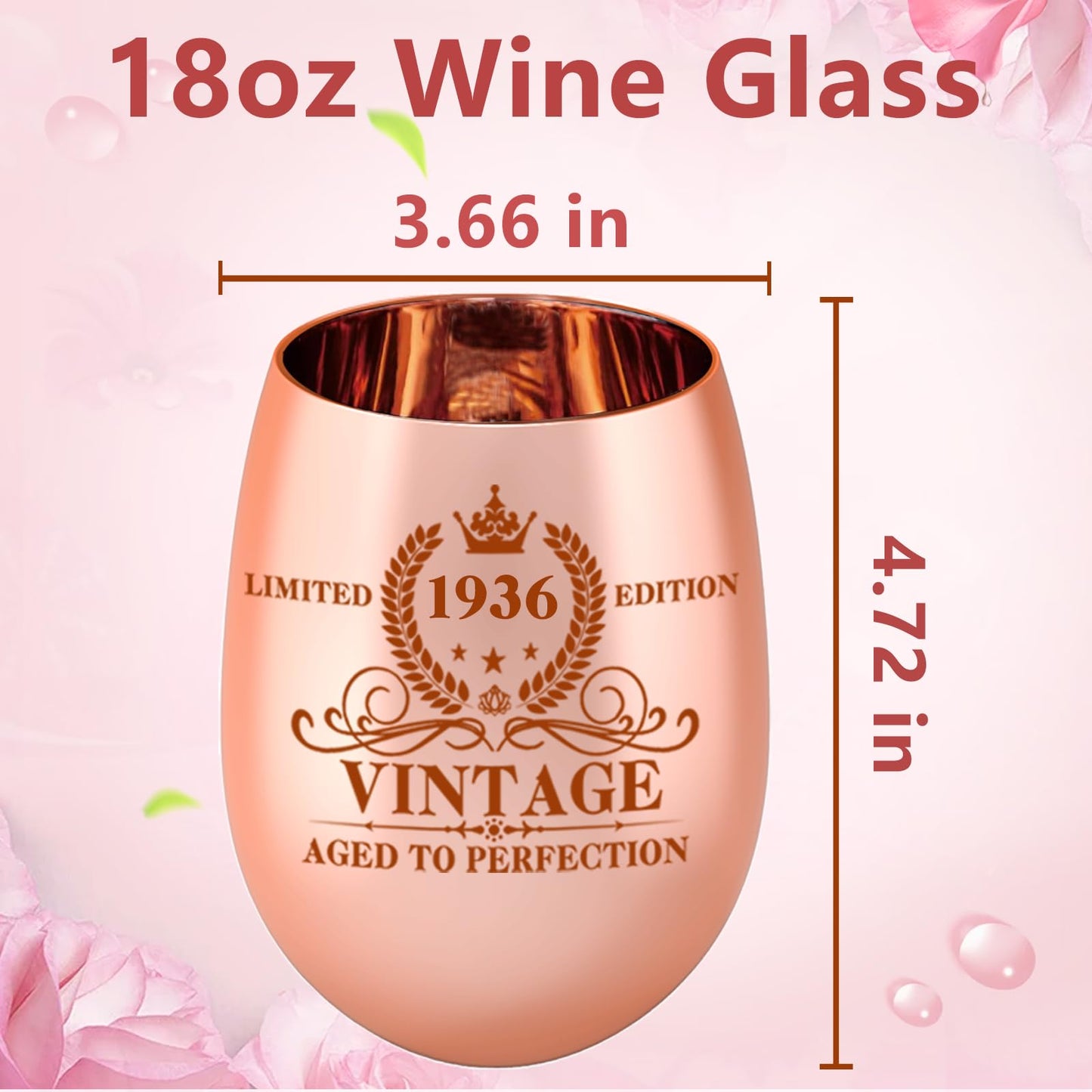 1936 90th Birthday Wine Glass Gifts for Women Her Wife Mom Grandma Sister
