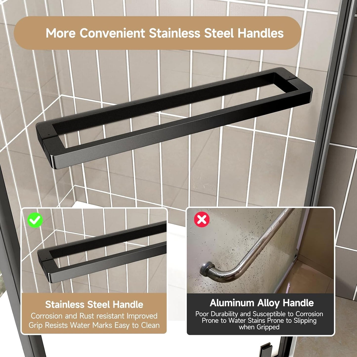 Frameless Neo-Angle Corner Shower Door - 36"W x 72"H, 6mm Clear Tempered Glass, Matte Black Aluminum