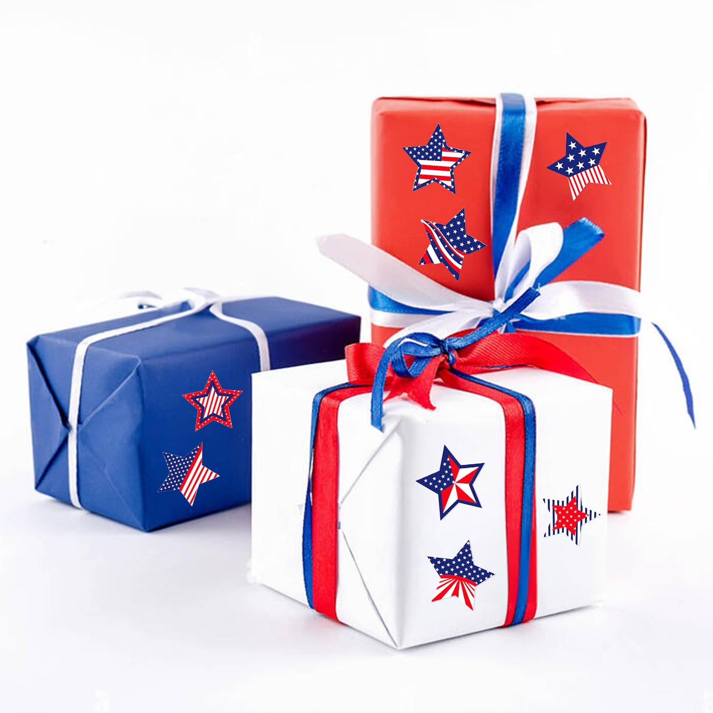 Anwyll American Flag Star Stickers - 500Pcs 1.5Inch USA Patriotic Seals Labels Stickers Self Adhesive 4th of July Sticker Memorial Veterans Day Sticker for 250th Anniversary Independence Day Reward