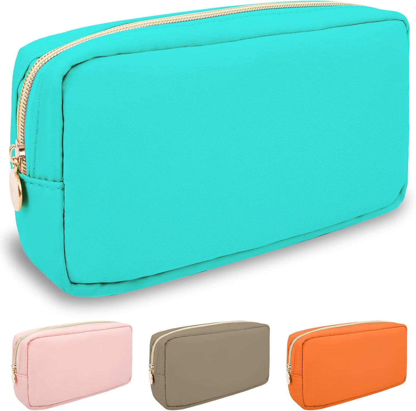 Floral Makeup Bag - Cute Pink Nylon Zipper Pouch for Travel | Waterproof Cosmetic Organizer for Women