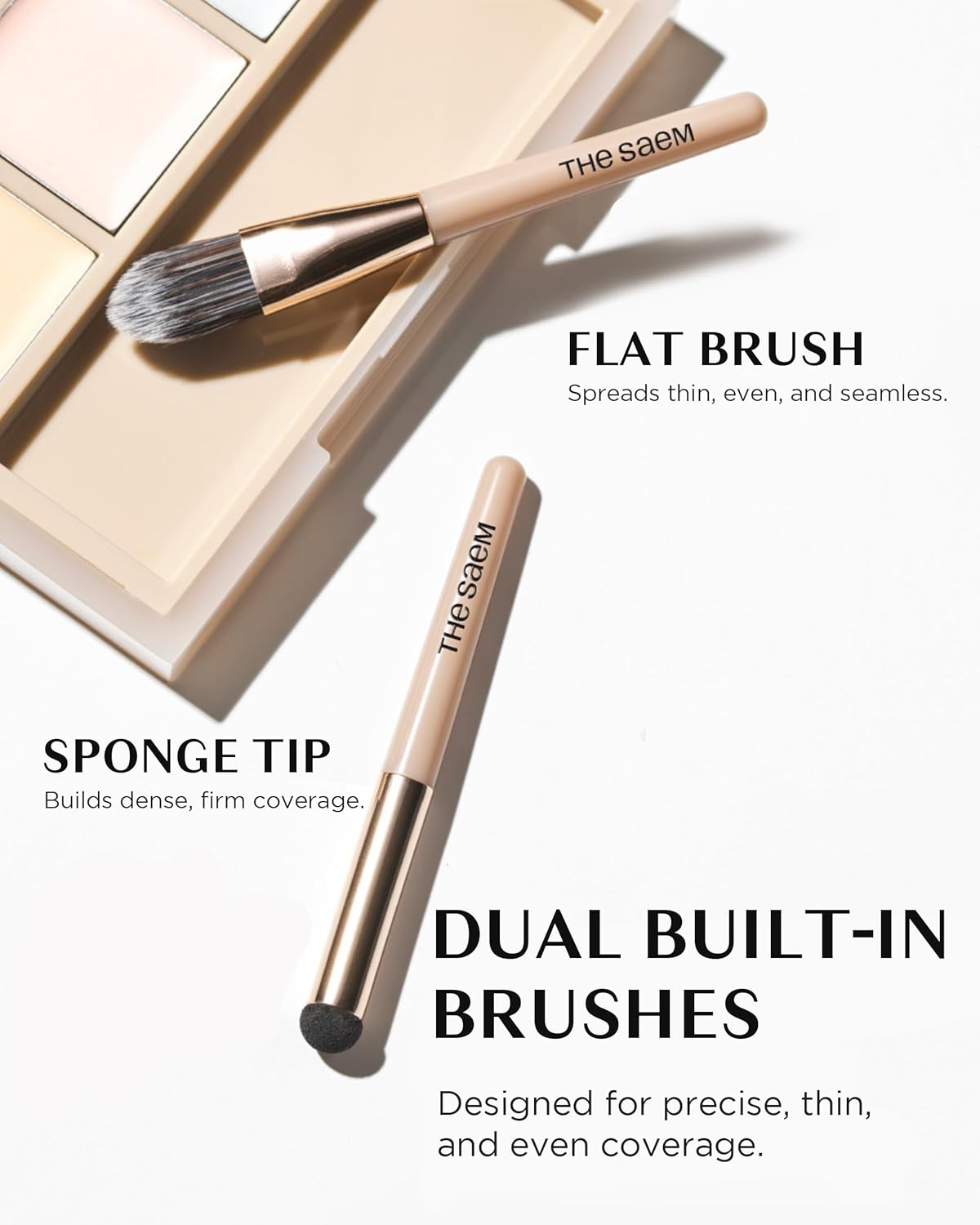 THESAEM Cover Perfection Concealer Palette - 6-Color Multi Concealer for Medium Skin Tones 20-23 | Dual Brush Included