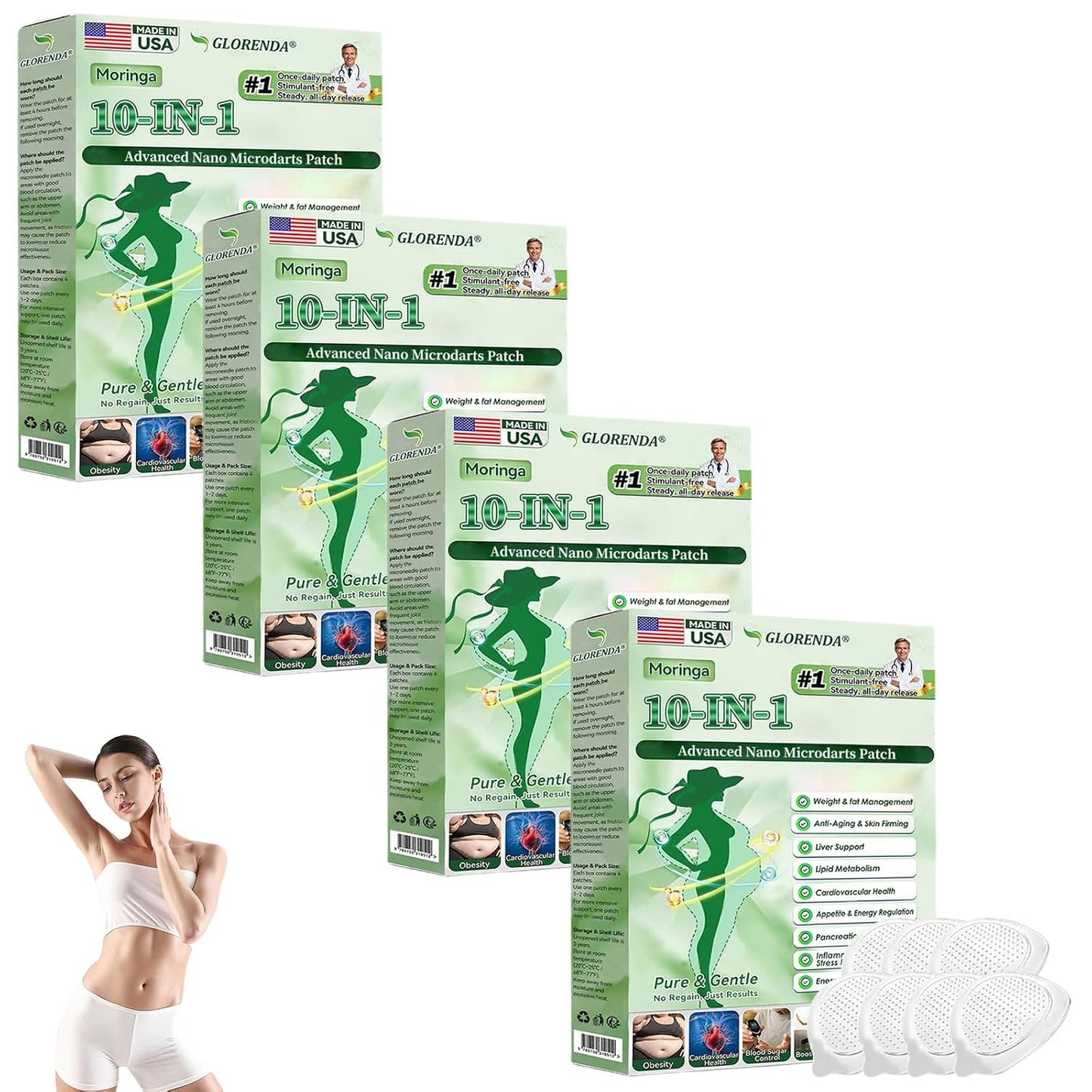 Moringa 10-in-1 Nano Patch - Natural Skin Care Patches for All Skin Types | 3 Pack