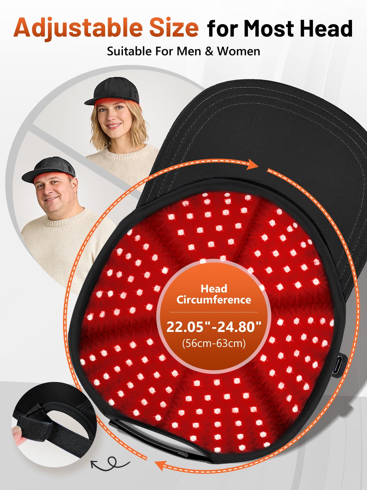 RELEXNOW Red Light Therapy Cap for Hair, Upgraded 180 LEDs Red Light Therapy for Head, Infrared Light Therapy for Men & Women with Timer & Controller(Deep Black)