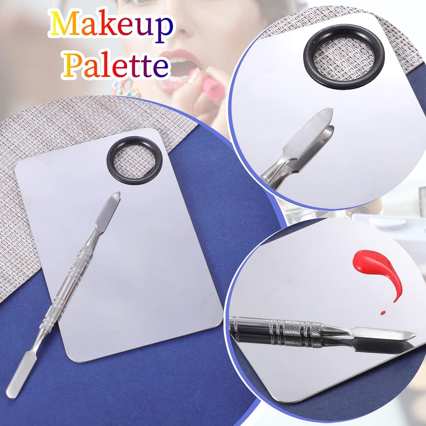 Makeup Mixing Palette Set - Stainless Steel Foundation & Eye Shadow Mixer with Spatula | 2-in-1 Design