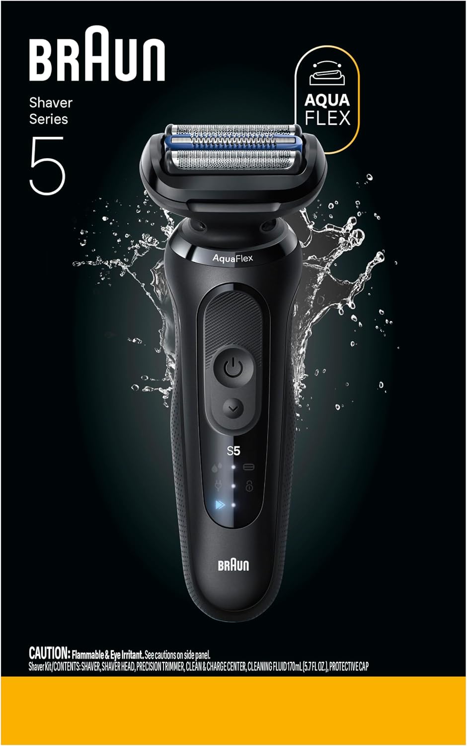 Braun Series 5 Electric Shaver for Men - Wet & Dry Foil Razor with Precision Trimmer | Black 5165ps