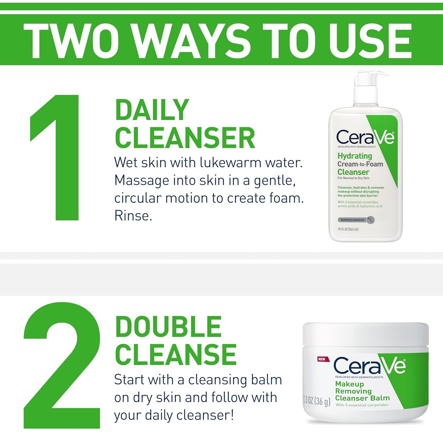 CeraVe Hydrating Foaming Cleanser - Makeup Remover for Dry Skin | 19 Fl Oz, Fragrance-Free, Non-Comedogenic