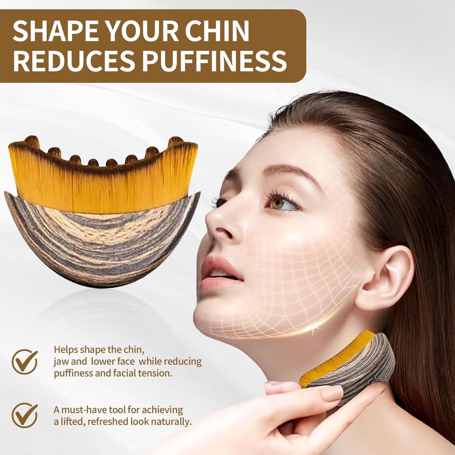 Lymphatic Drainage Massager - Contour Face Brush for Double Chin Reduction | 1 Piece