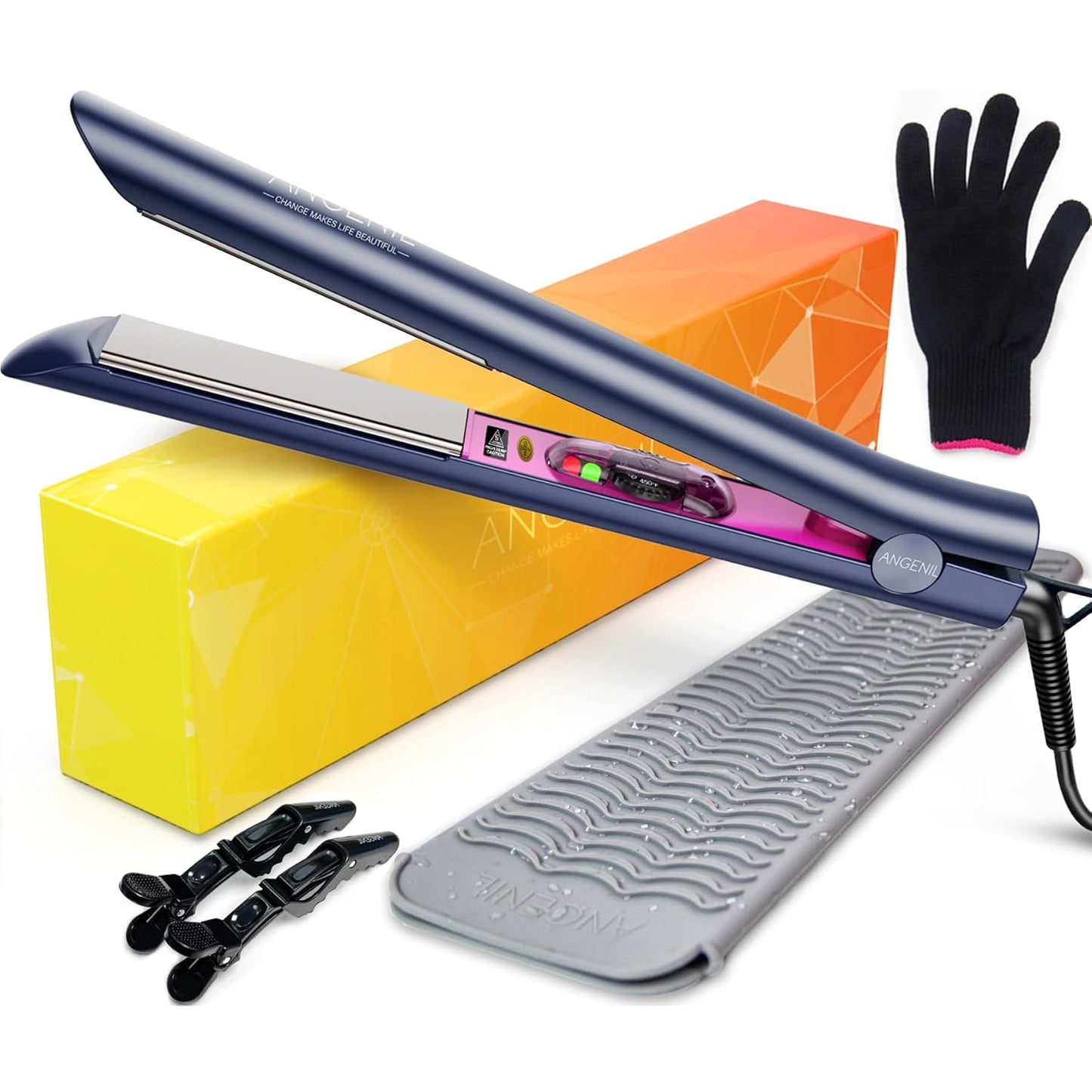 Silicone Heat Resistant Travel Mat Pouch for Hair Tools - Black | Fits Flat Iron, Curling Wand, Crimper