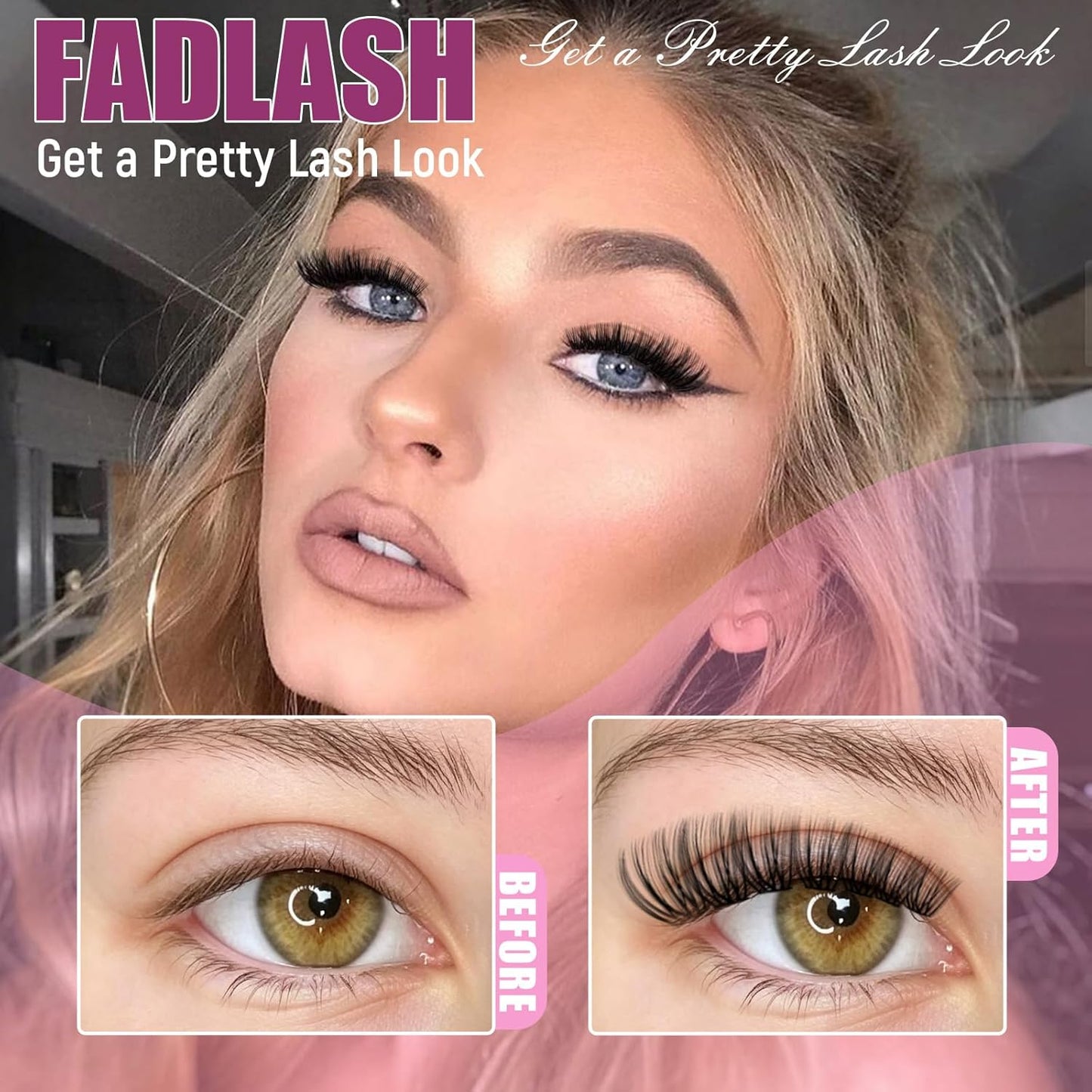 DIY Lash Clusters - D Curl Individual Eyelash Extensions 280PCS | Soft Band Wispy Volume, 8-16mm