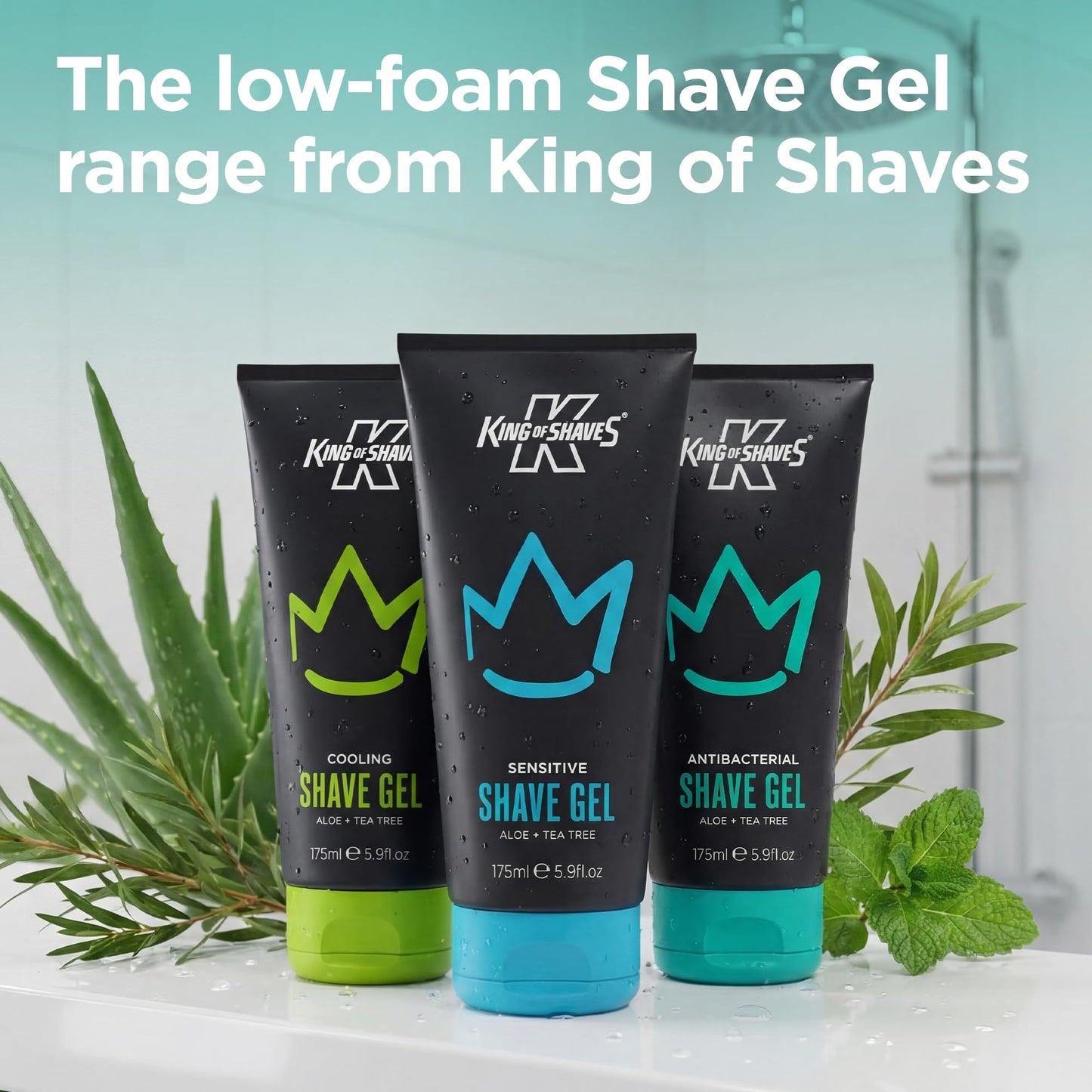 King of Shaves Antibacterial Shave Gel 175ml/5.9fl oz QUAD PACK