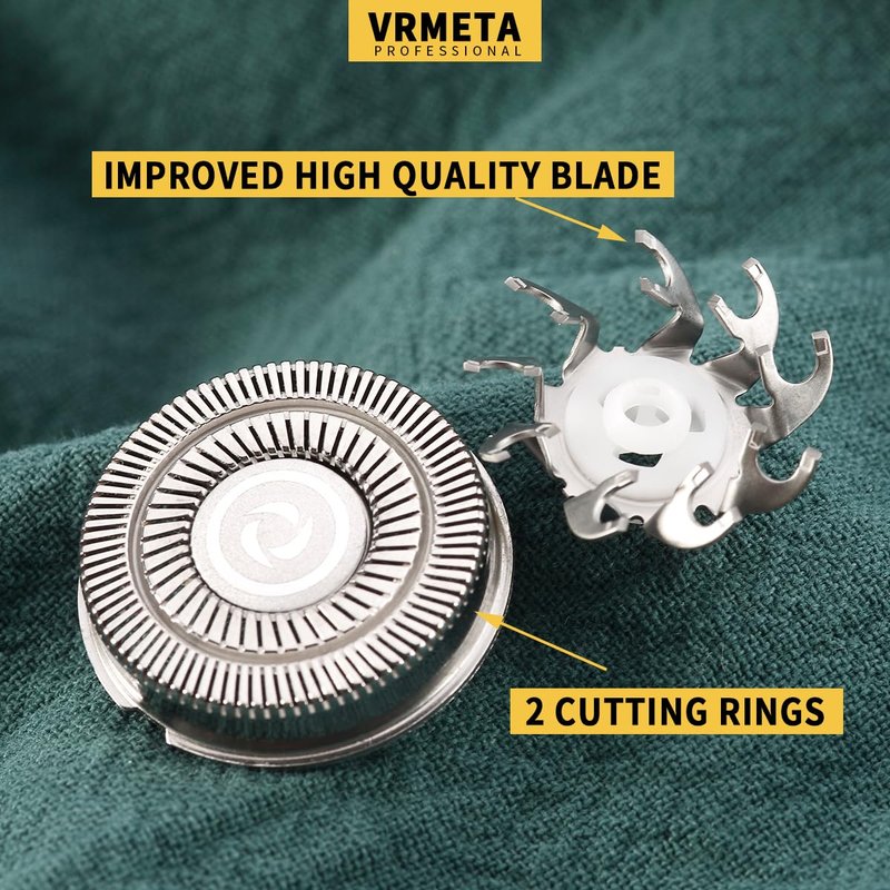 VRMETA Pitbull Gold PRO & Platinum Pro Shaver Replacement Blade Heads (8 PCS Black)