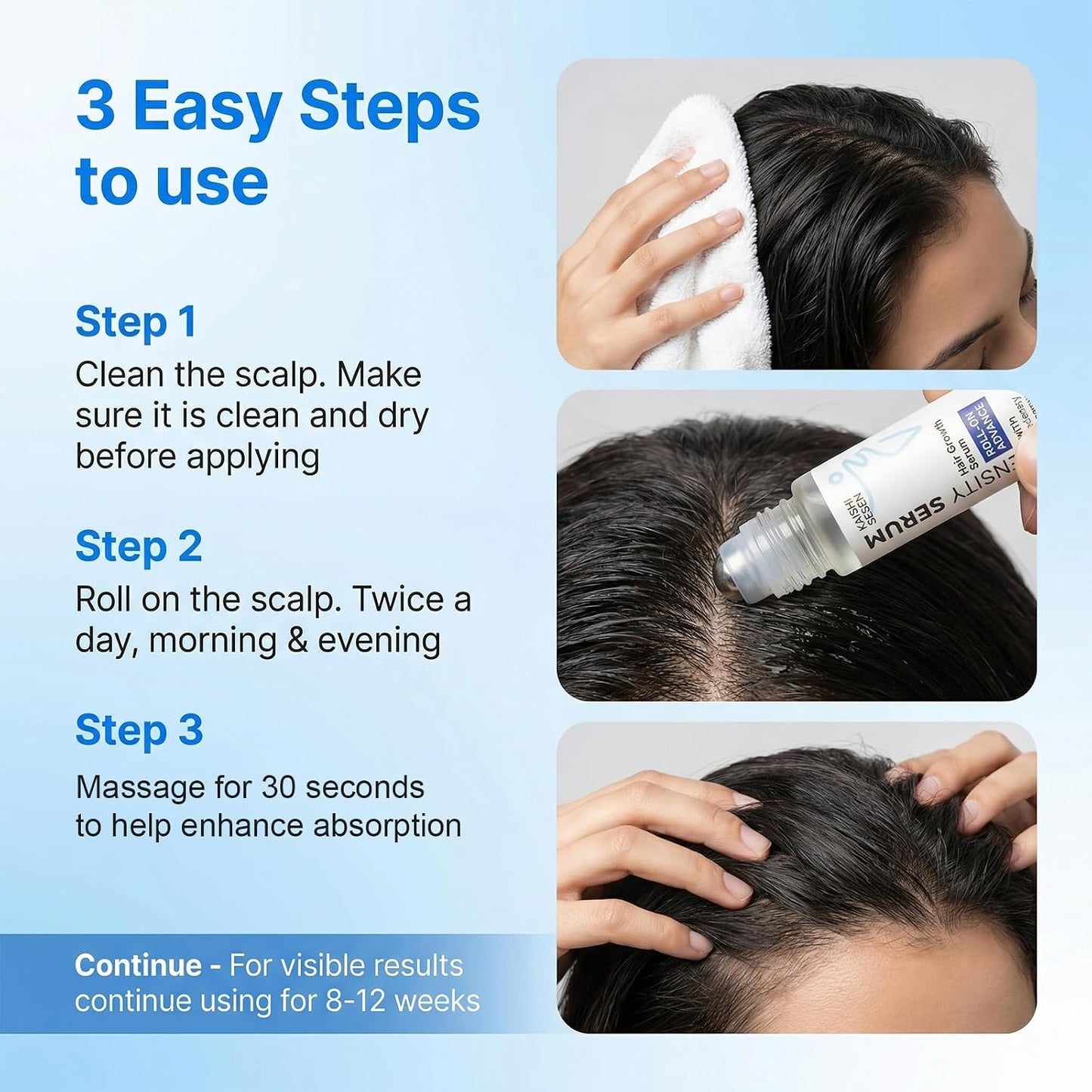 Hair Growth Serum Roll-On - Rosemary & Redensyl Hair Thickening Solution for Thinning Hair | 0.85 Fl Oz, 2-Pack