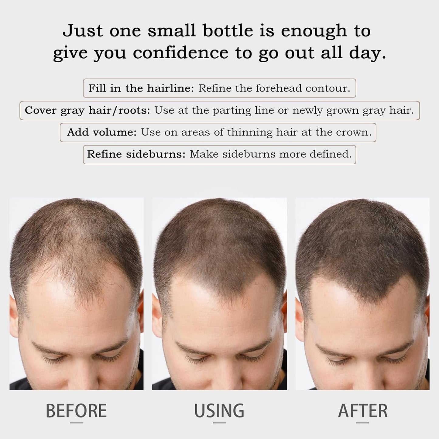 Invisible Hairline Powder - Volumizing Hair Fibers for Thinning Hair & Bald Spots | Instant Root Touch-Up, Water Resistant