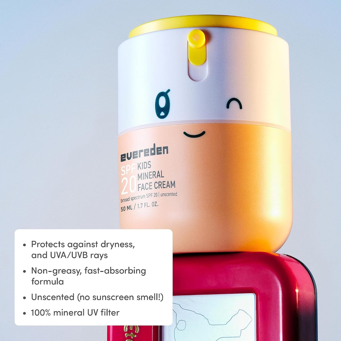 Evereden Kids Mineral Face Cream SPF 20 - Dermatologist-Tested Moisturizer with Vitamin B5 & Zinc Oxide | Fragrance-Free, Vegan