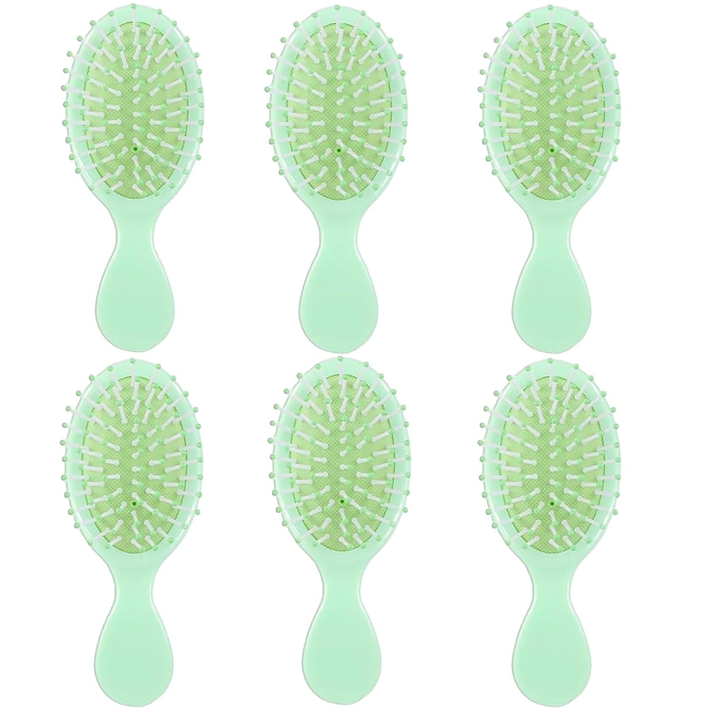 Mini Hair Brush Set - 6 Pcs Travel Detangling Brushes for All Hair Types | Pink & Blue