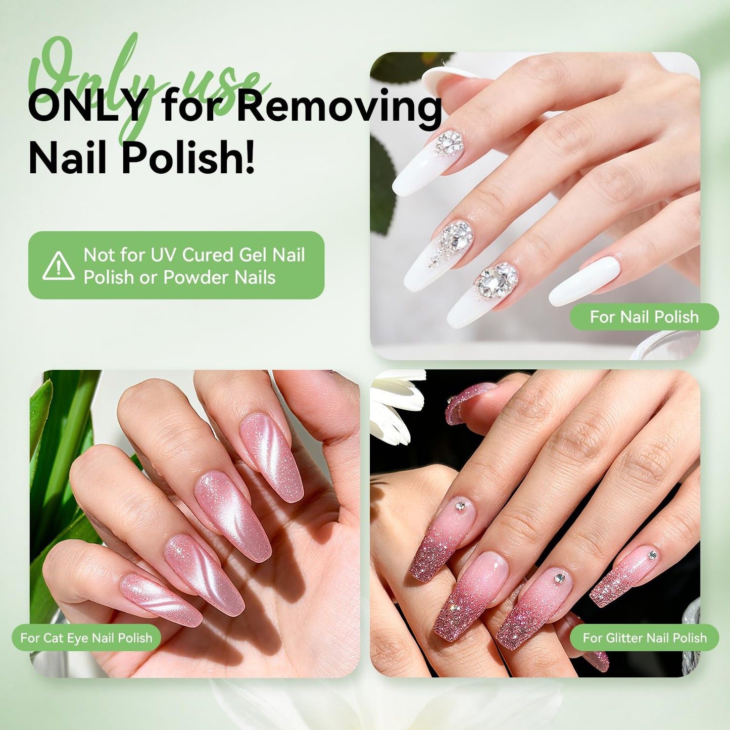 OpenLive Jasmine Scent Nail Polish Remover, 180ml Non Acetone free Nail Polish Remover for Regular Nail Polish with Easy Push-down Pump, 6.08 Fl Oz