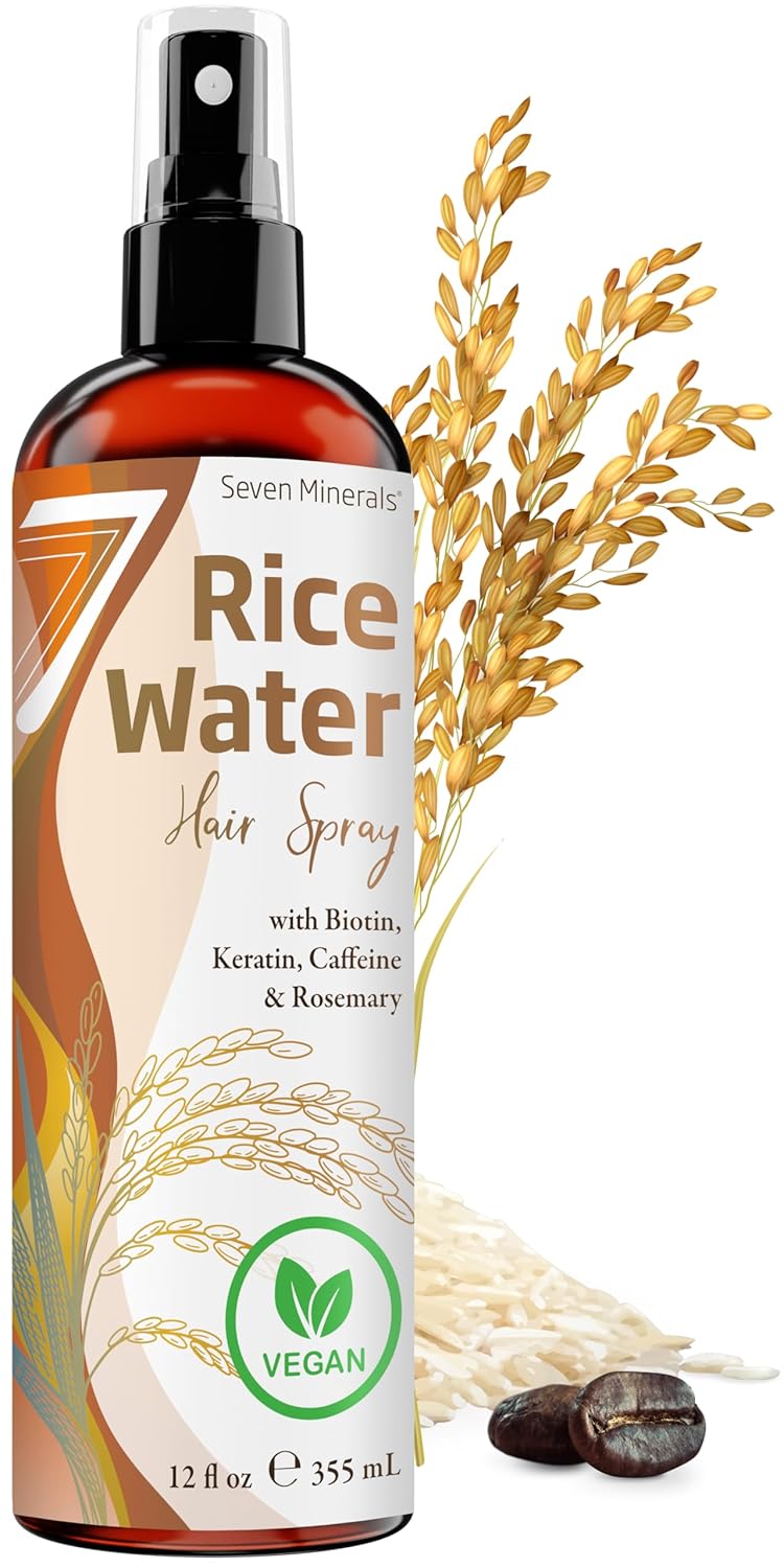 Fermented Rice Water Spray for Hair Growth - Rosemary, Biotin & Caffeine Infused | Vegan, Non-Greasy, 4 fl oz