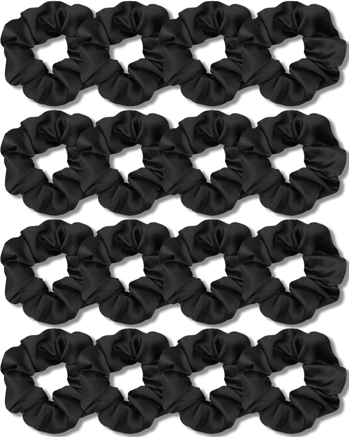 Satin Scrunchies for Girls - Soft Silk Hair Ties | 16 Pack Multi-Pink for Thin & Thick Hair Styling