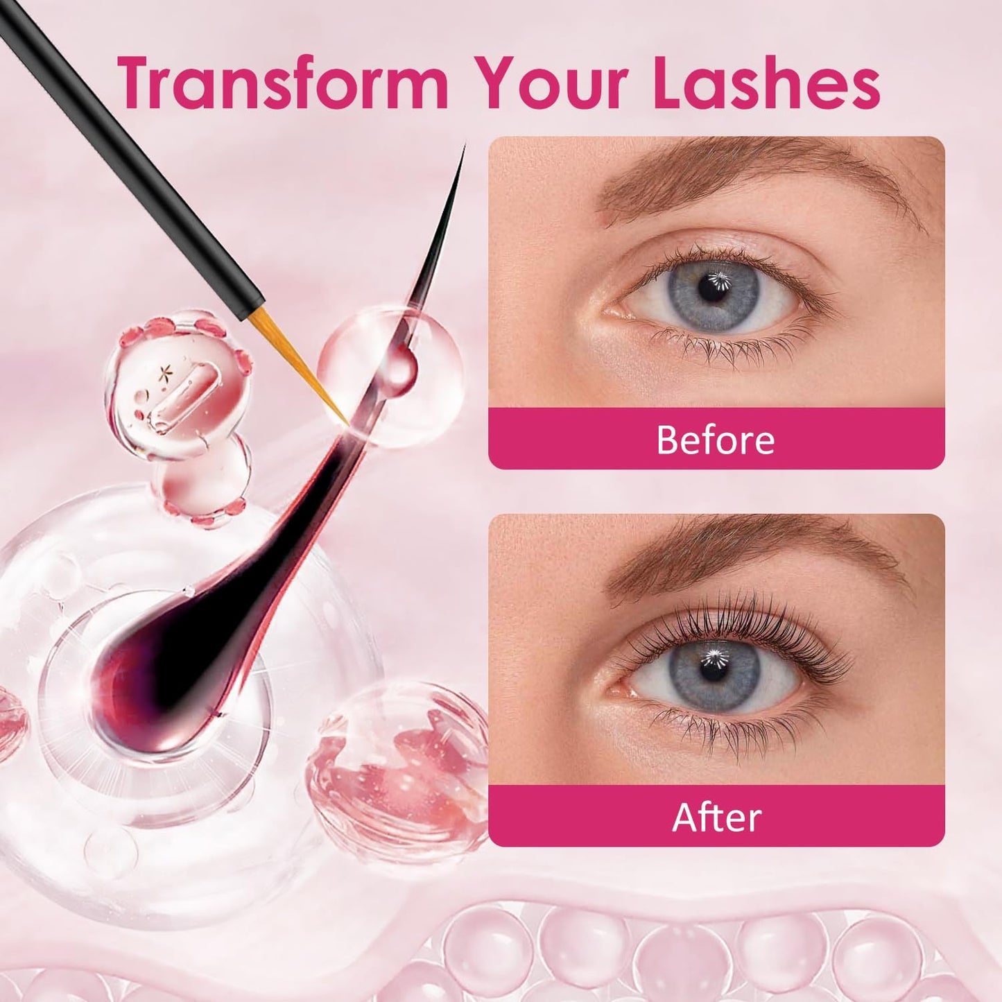 Eyelash Growth Serum-Advanced Eyelashes growth serum with Peptide Complex - Formulated for Longer, Thicker, Fuller Lashes - Gentle Care, Trusted & Cruelty-Free, 5mL