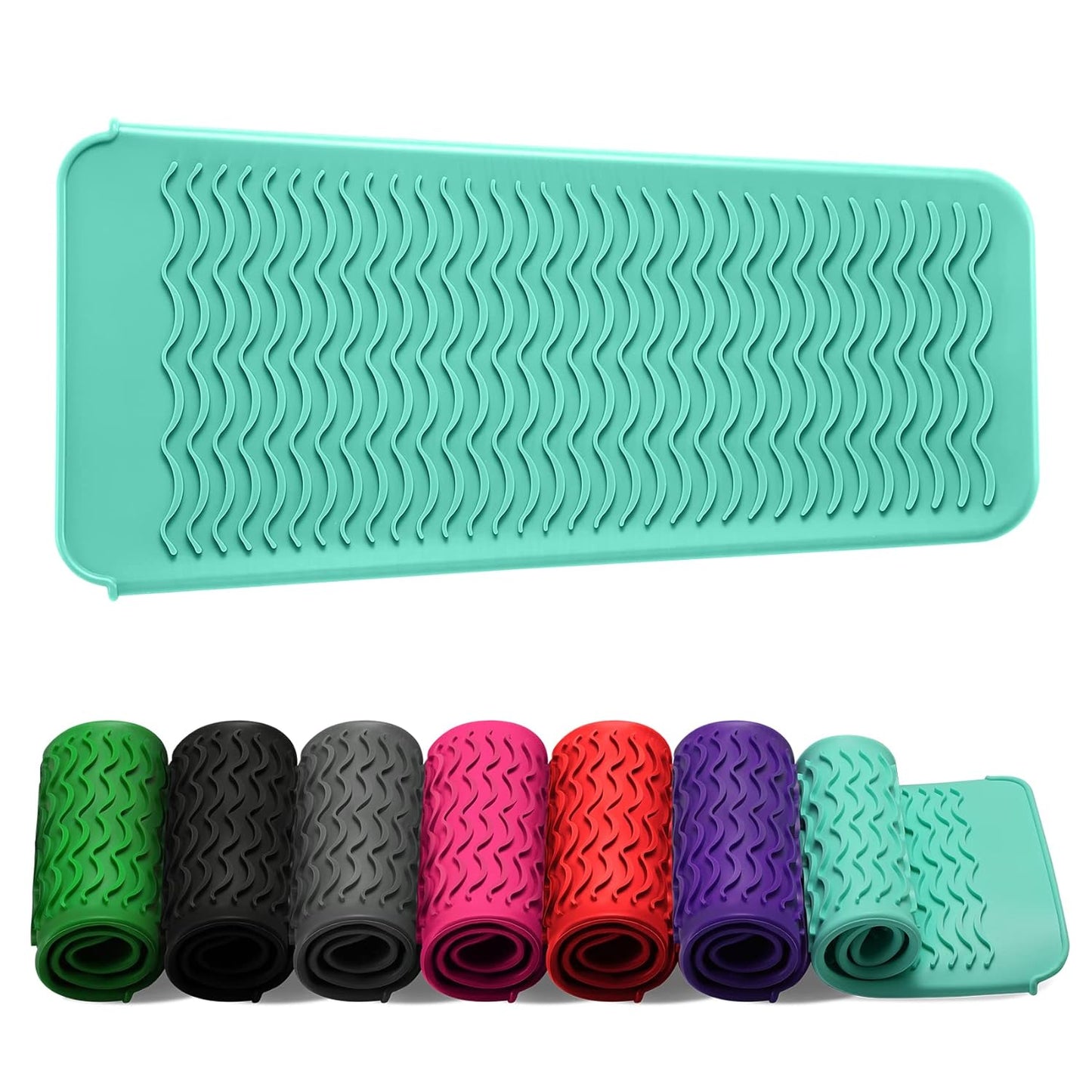 ZAXOP Silicone Mat Pouch for Flat Iron & Curling Iron - Heat-Resistant, Black