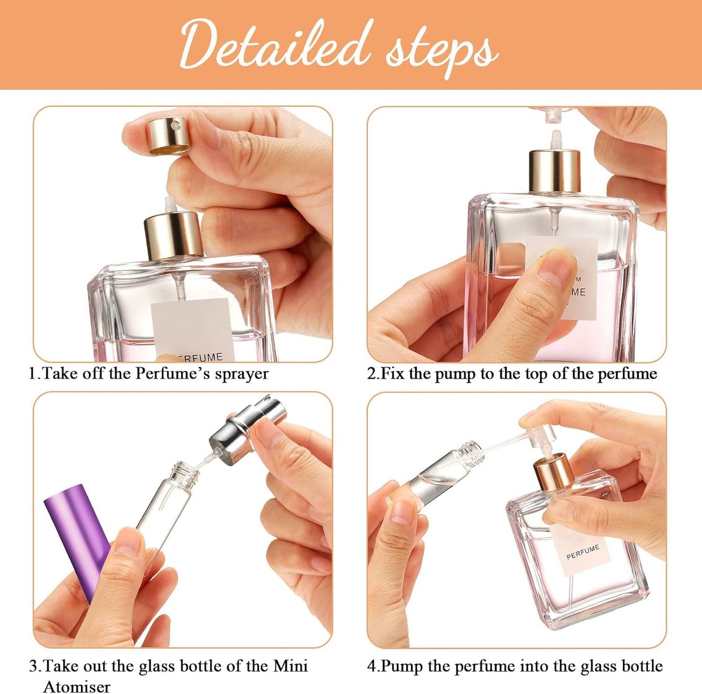 Zonon Mini Refillable Perfume Atomizer - 56 Pieces Portable Spray Bottle Set | Rainbow Color, 5 ml