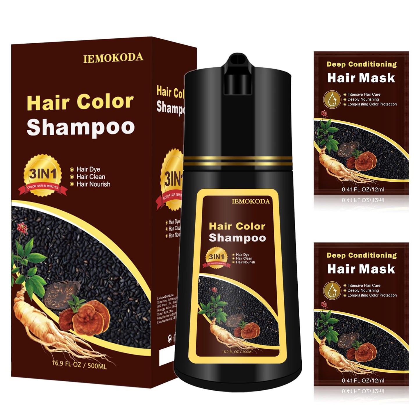 Blonde Brown Hair Dye, Hair Dye Shampoo for Men and Women, Hair Color Shampoo For Home Use, Shampoo Para Canas, Hair Dye Shampoo 3 in 1, 16.9 Fl Oz (Blonde Brown)