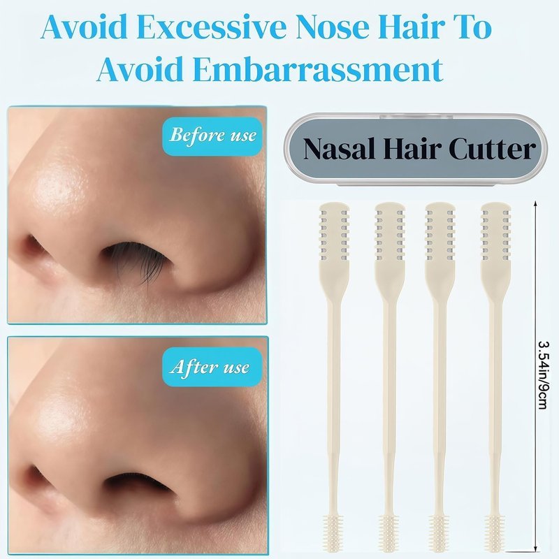 prgislew Nose Hair Trimmer 2-in-1,2026 New Double Sided Nose Trimmer.Portable 360° Rotating Manual Nasal Hair Cutter for Men and Women, Manual Hair Remover for Home Travel Essentials