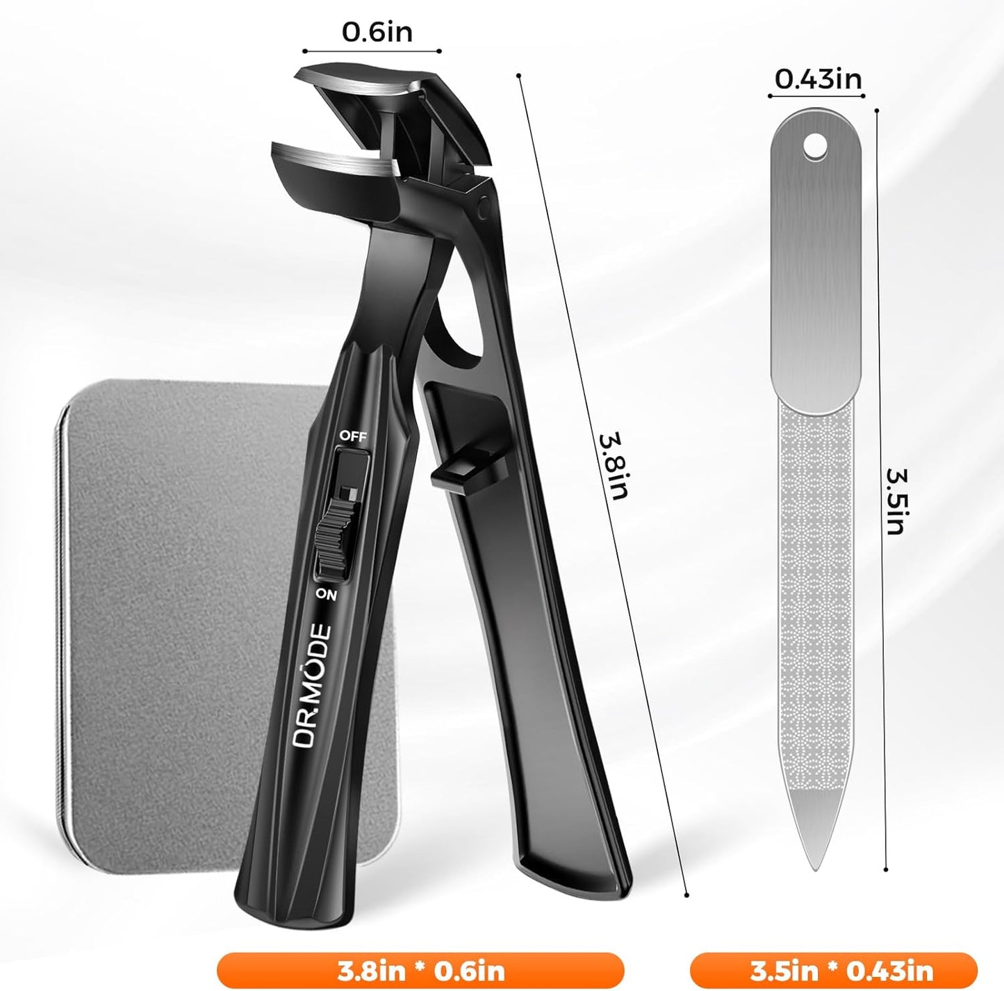 Toenail Clippers for Seniors - Heavy Duty Angled Head Large Nail Cutter with Wide Jaw Opening | Long Handle - Black