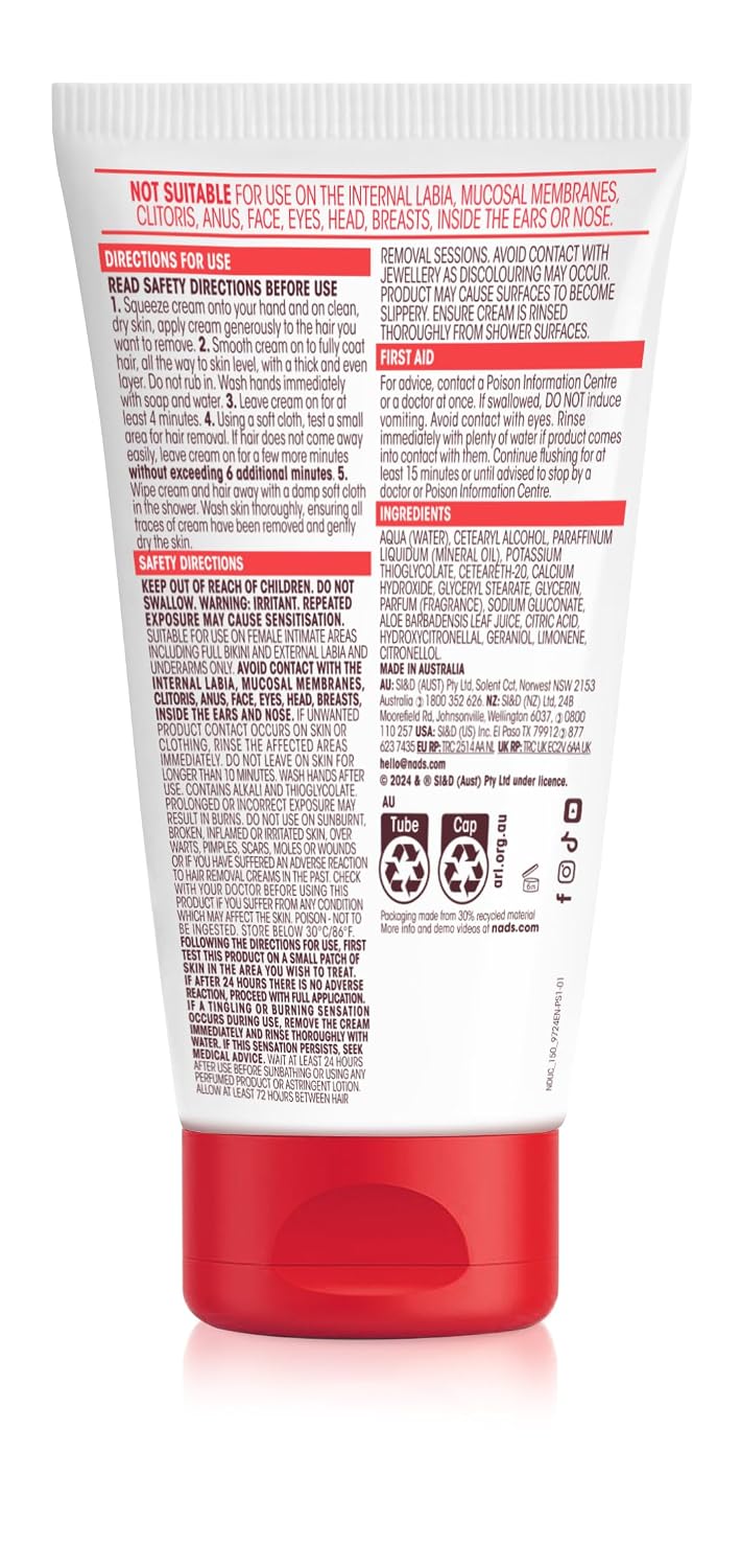 Intimate Hair Removal Cream for Women - Nad's Down Under | 150 ml