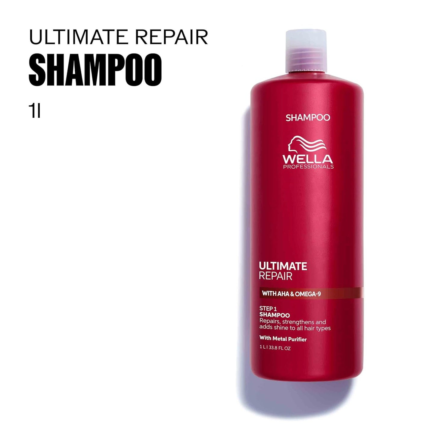 Wella Professionals Ultimate Repair Shampoo - Strengthens & Moisturizes Damaged Hair | AHA & Omega-9 | All Hair Types