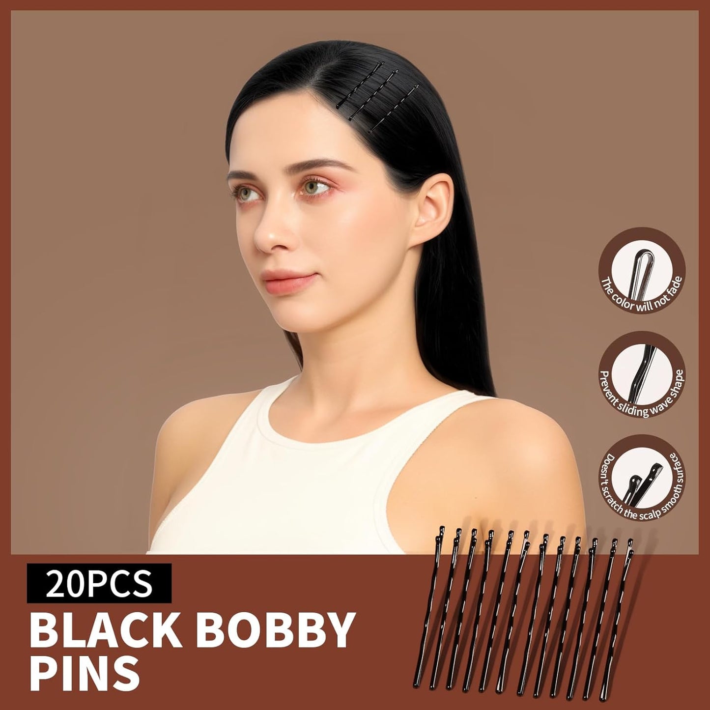 Teenitor Hair Accessories Kit - 500pcs Elastic Hair Bands & Ponytail Holders | Black Seamless Thick Bands & Bobby Pins