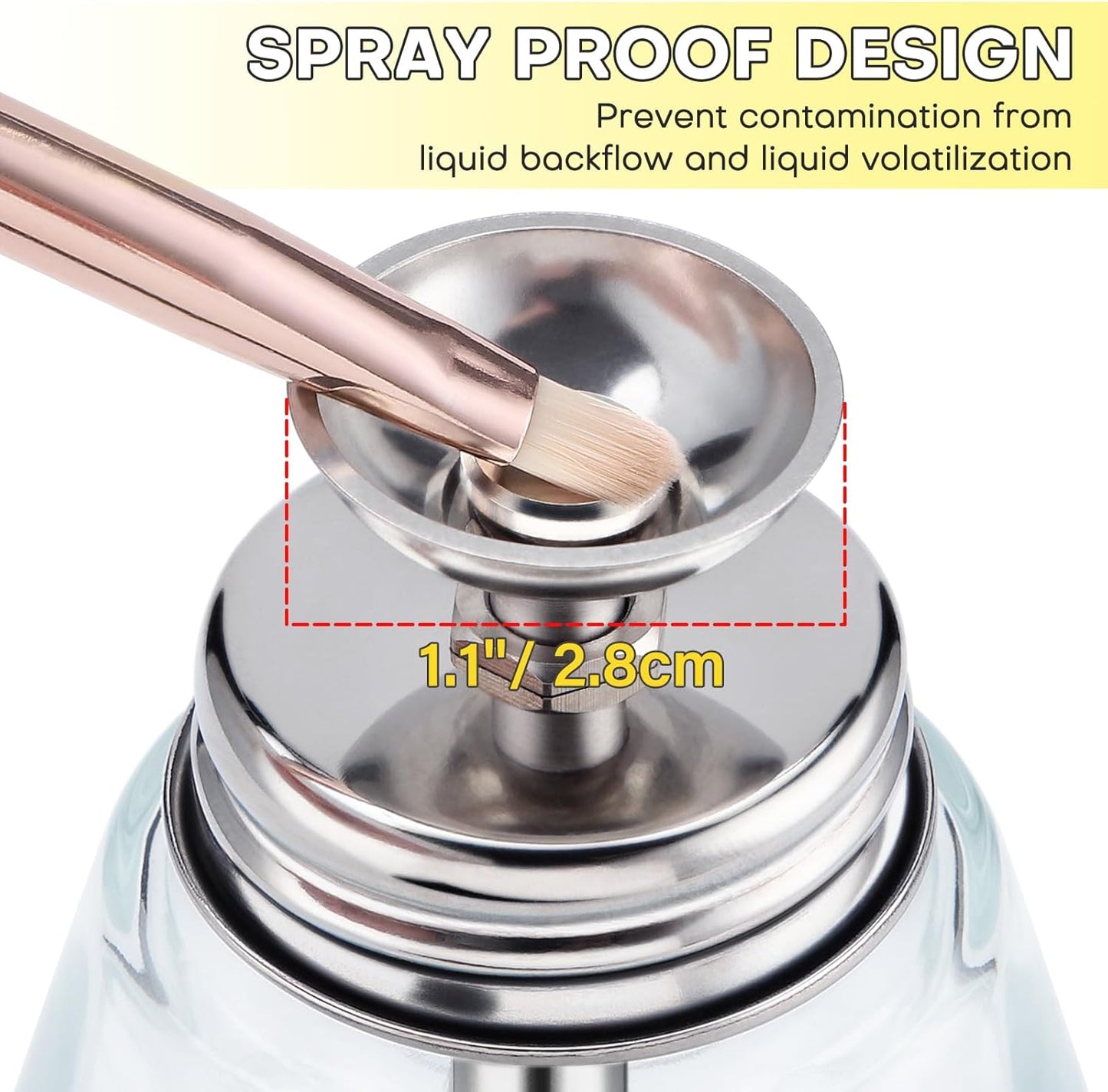 Clear Acetone Pump Dispenser - 6Oz Leak-Proof Glass Bottle for Nail Polish Remover | Makeup Remover