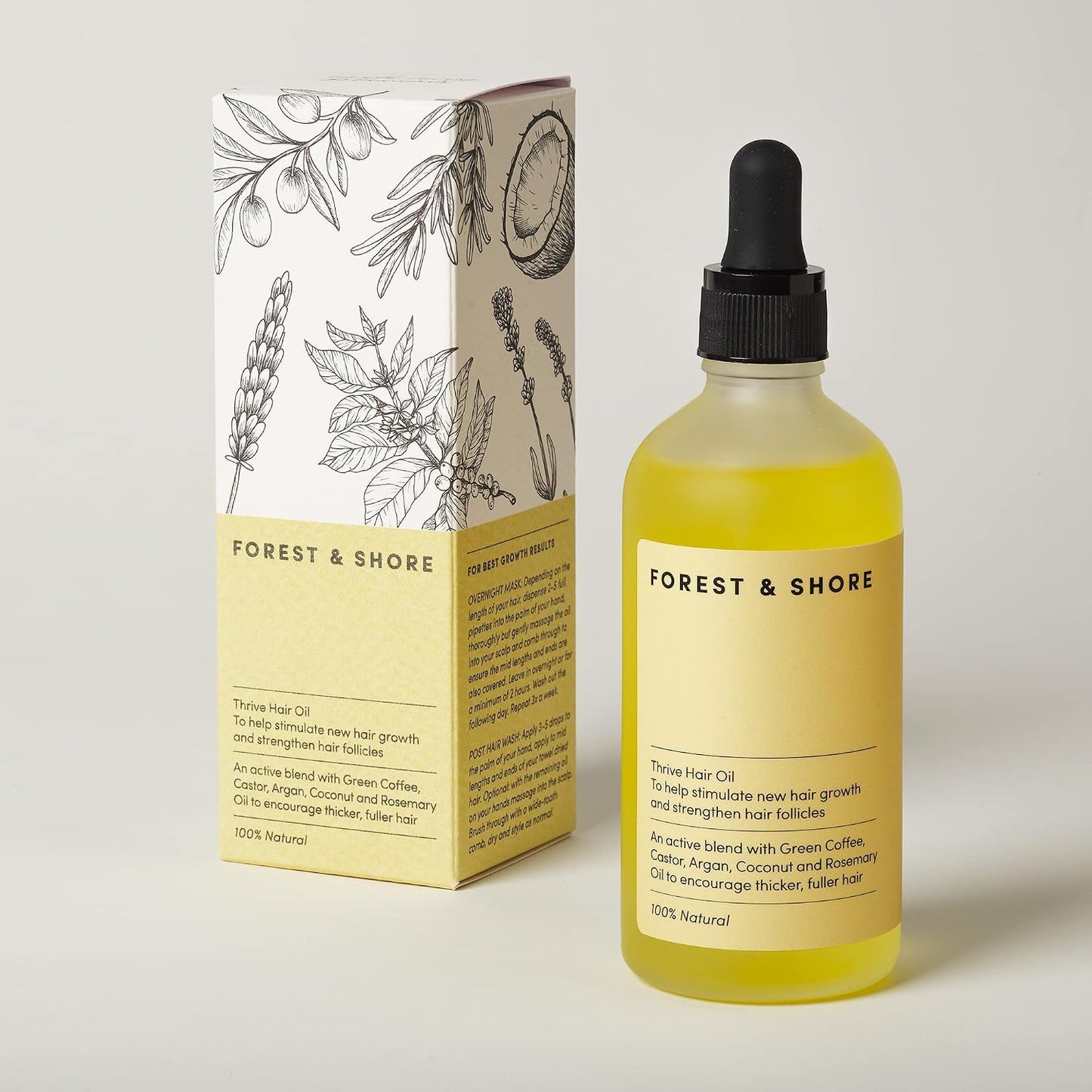 Hair Growth Oil - 100% Natural Caffeine & Biotin Serum for Damaged Hair | Argan & Rosemary Infusion