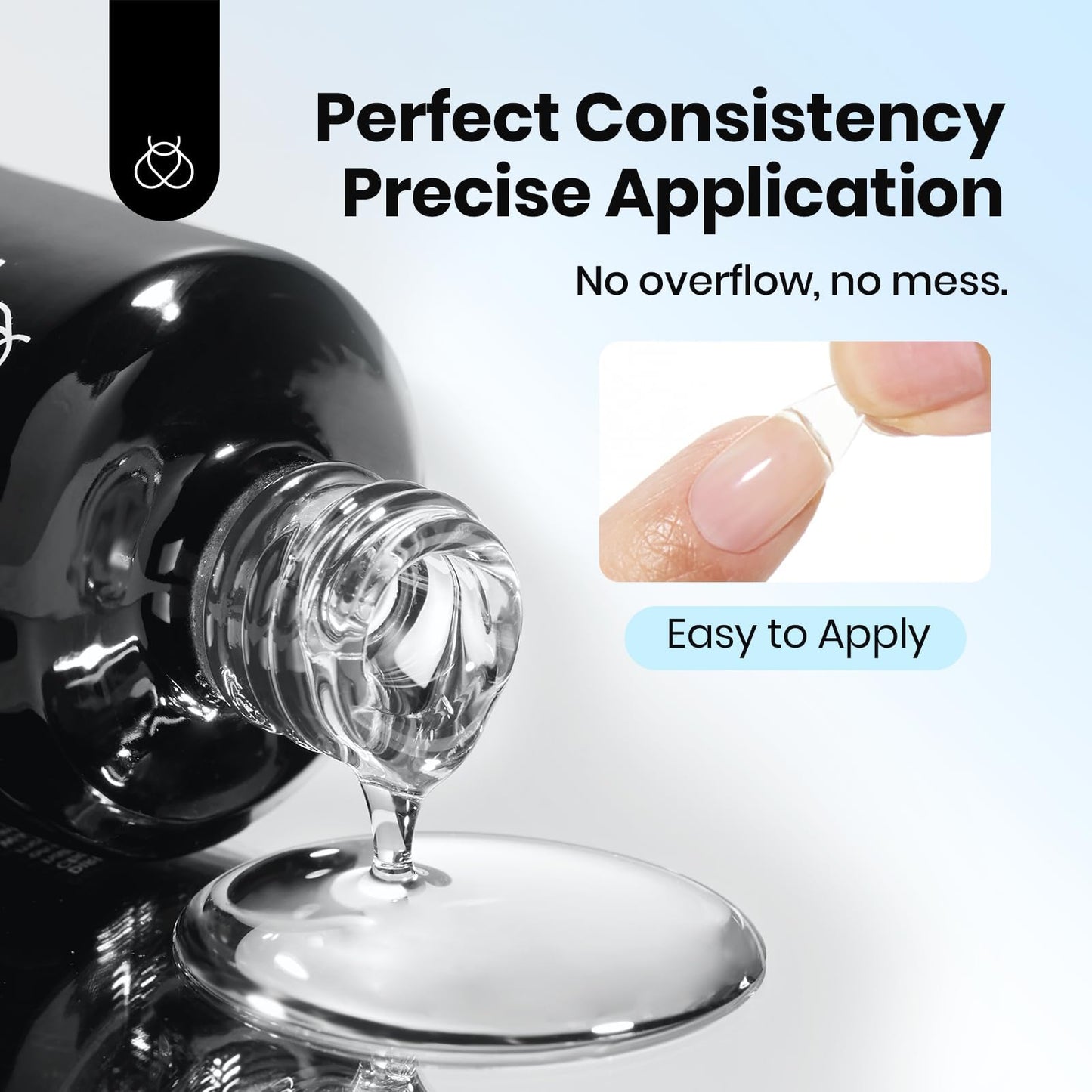 Beetles 2Pcs 15ml Hema-Free Nail Glue Gel for Acrylic Nail Tips & Clear Press On Nails, TPO Free Super Strong U V Nail Glue for Nail Extensions, DIY Long Lasting Nail Gel Kit, Gift for Women
