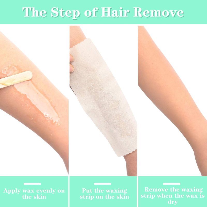 100 Pieces Muslin Hair Removal Strips - Natural Epilating Strips for Body & Face | 2.8 x 7.9 Inches