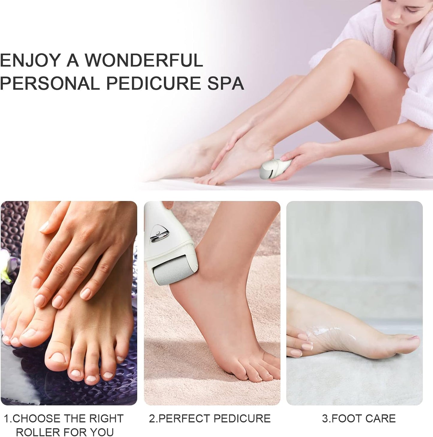 Rechargeable Electric Feet Callus Remover - Portable Pedicure Tool for Hard, Cracked Skin | Professional Foot Care Kit