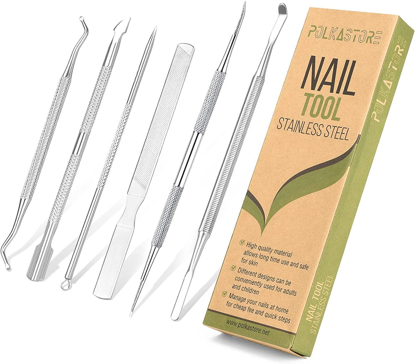 Ingrown Toenail Removal Tool Kit - 6-Pack Surgical Stainless Steel Files & Lifters | Professional Pedicure Tools for Pain Relief