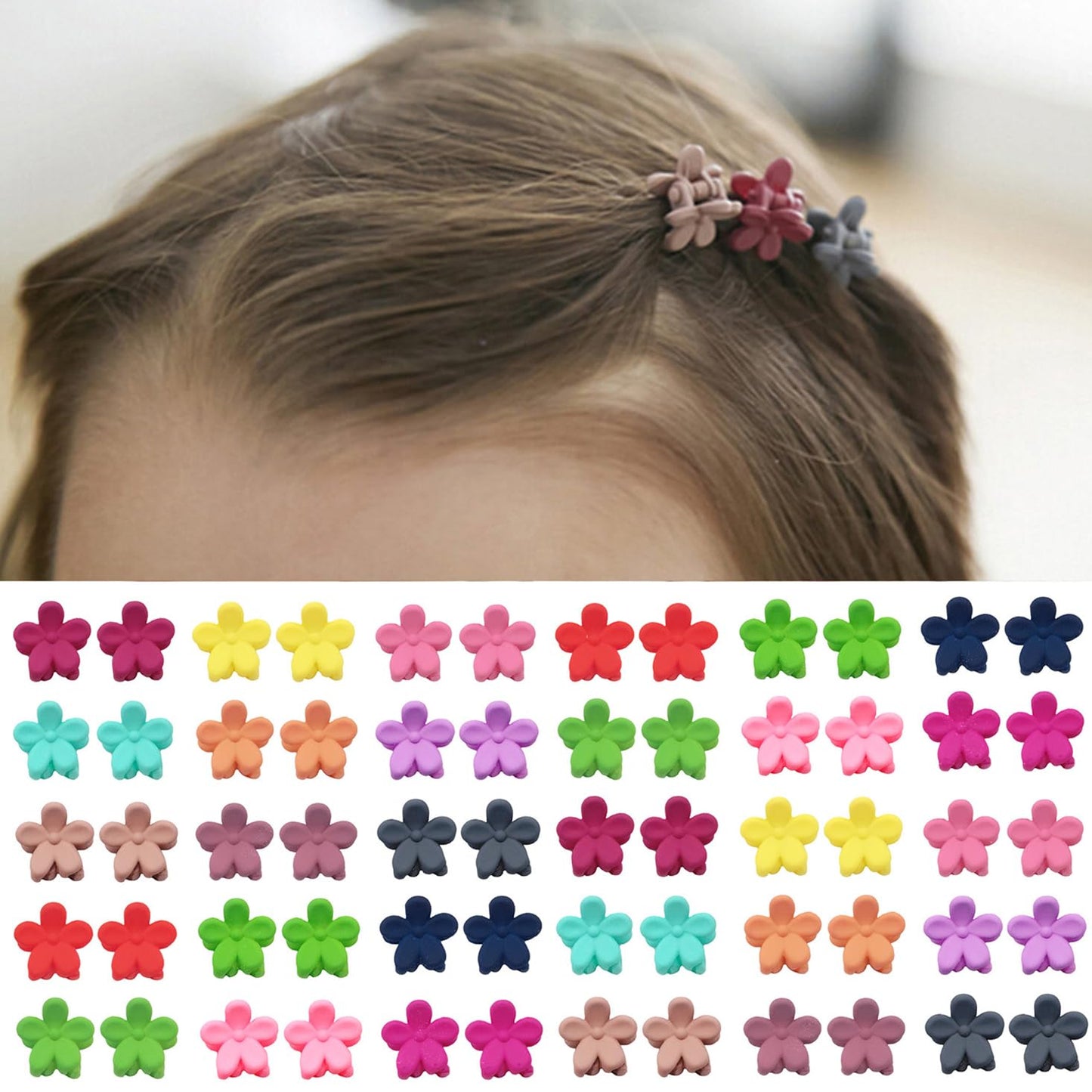 Elesa Miracle | 60pcs Baby Girl Mini Hair Claw Clips - Colorful Flower Design Hair Accessories