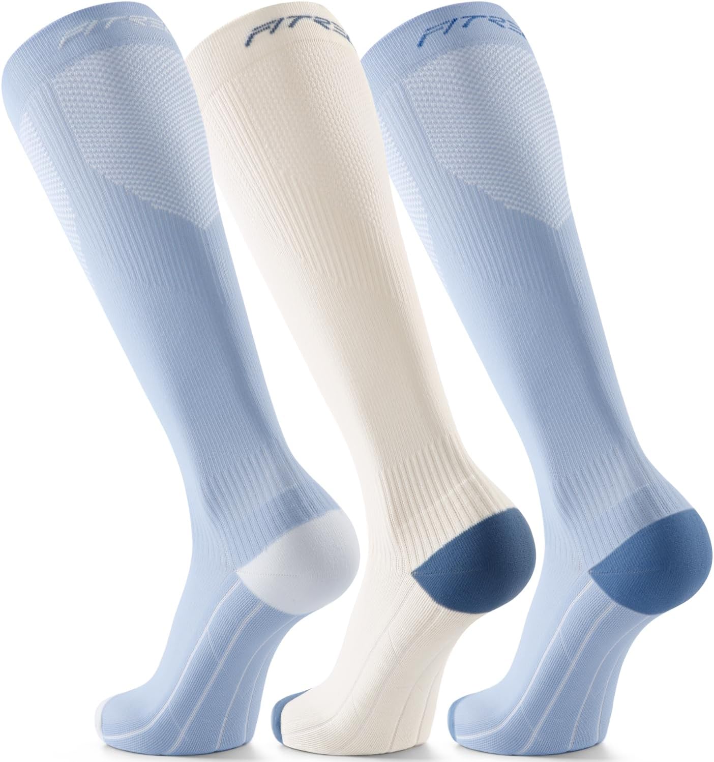 FITRELL Compression Socks for Men & Women - 20-30mmHg Circulation Support | 3 Pairs